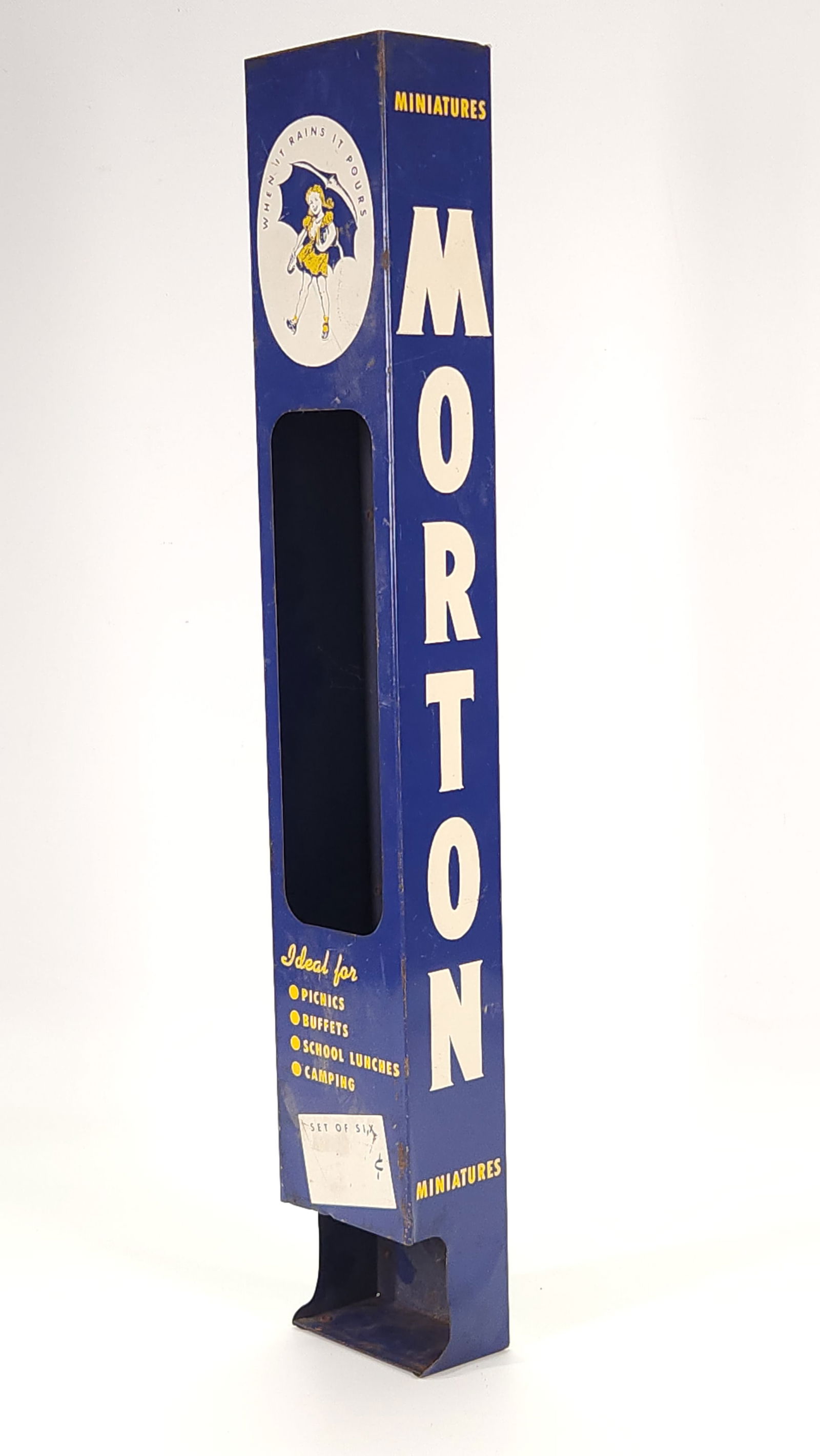 VINTAGE METAL MORTON SALT MINIATURE WALL HANGING DISPLAY (1 of 5)