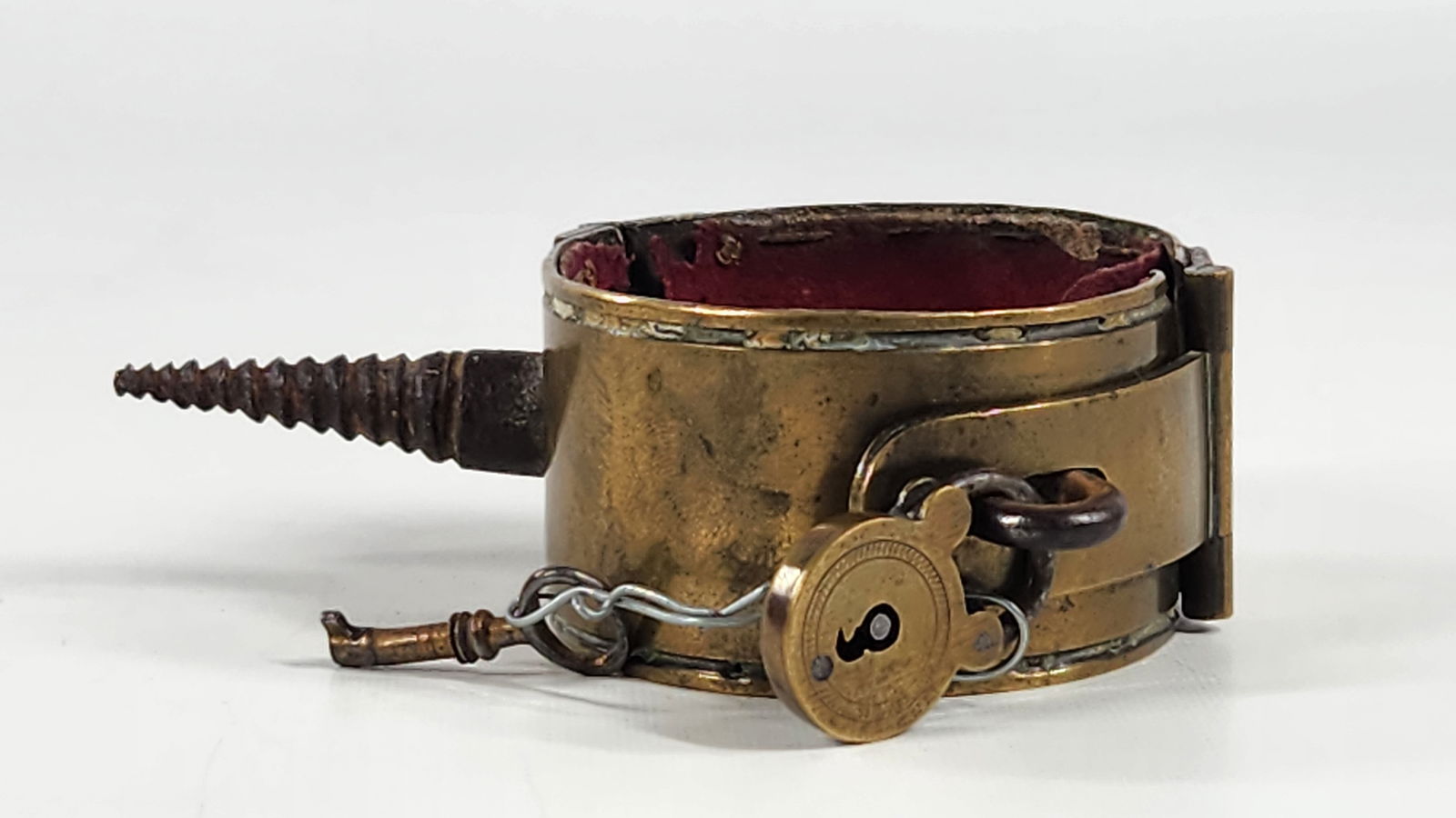 19TH C. BRASS DOG COLLAR W/ IRON SPIKE (1 of 3)