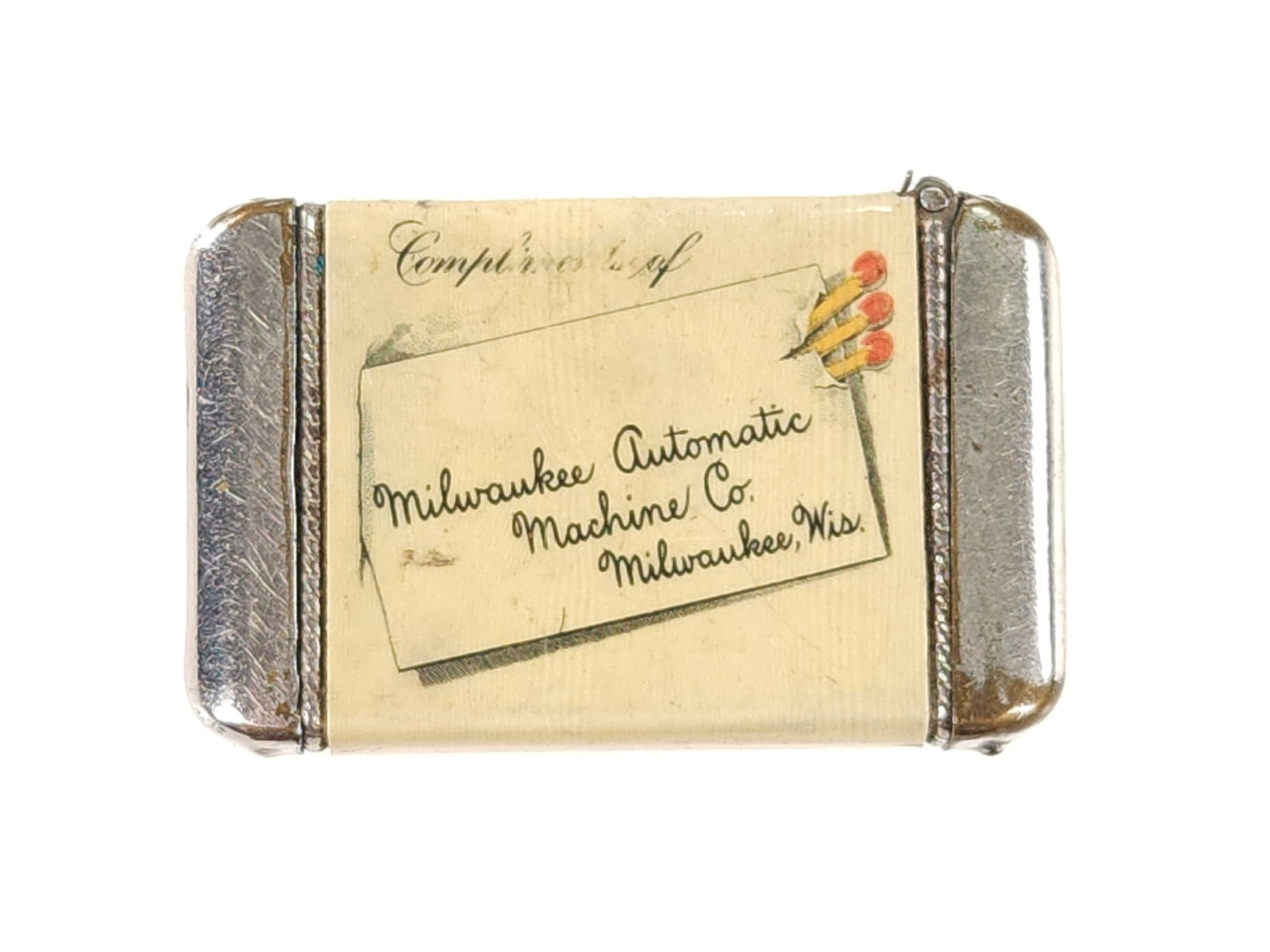 MILWAUKEE AUTOMATIC MACHINE CO MATCH SAFE (1 of 3)