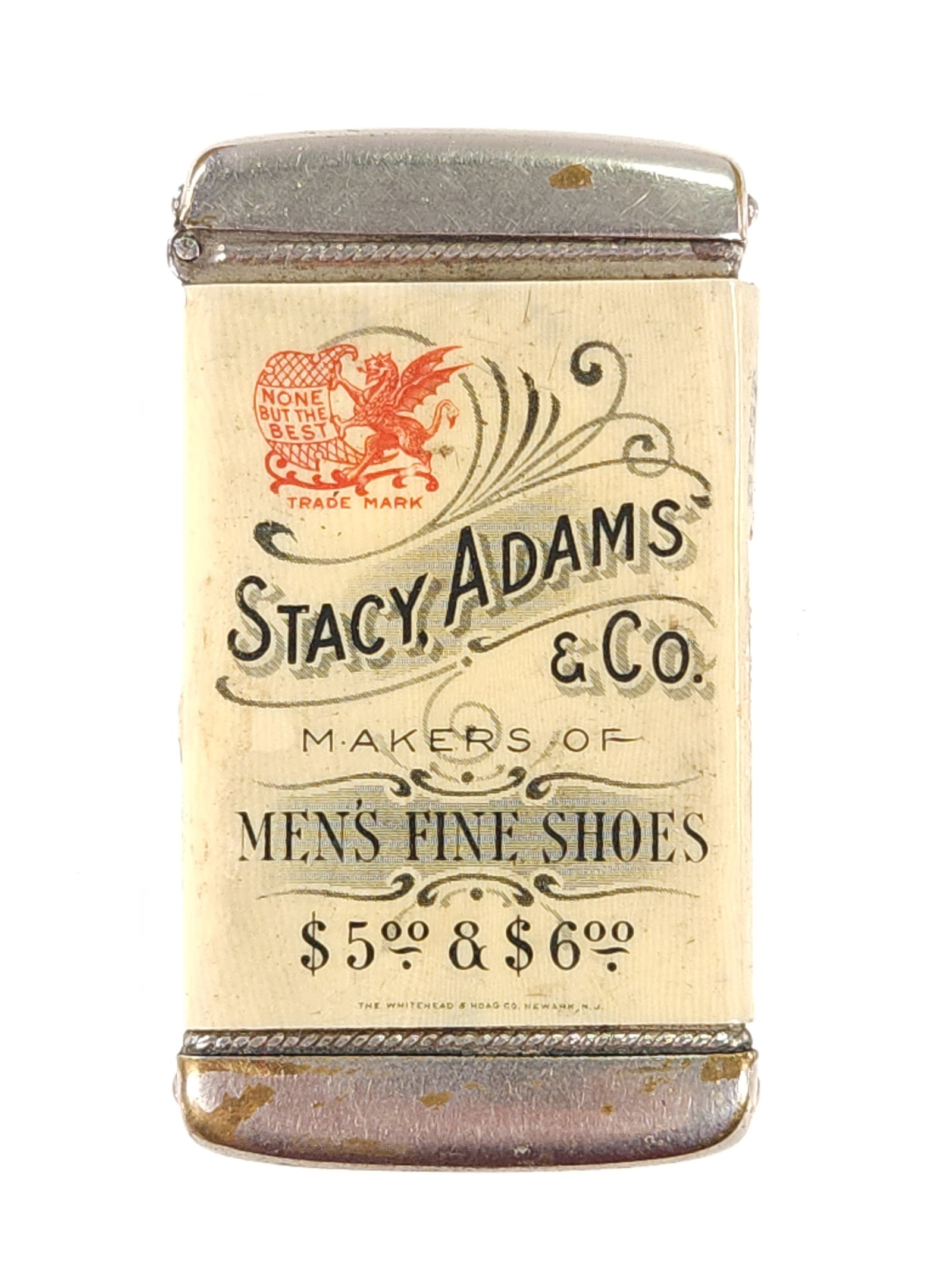 STACY ADAMS CO. FINE FOOTWEAR CELLULOID MATCH SAFE (1 of 3)