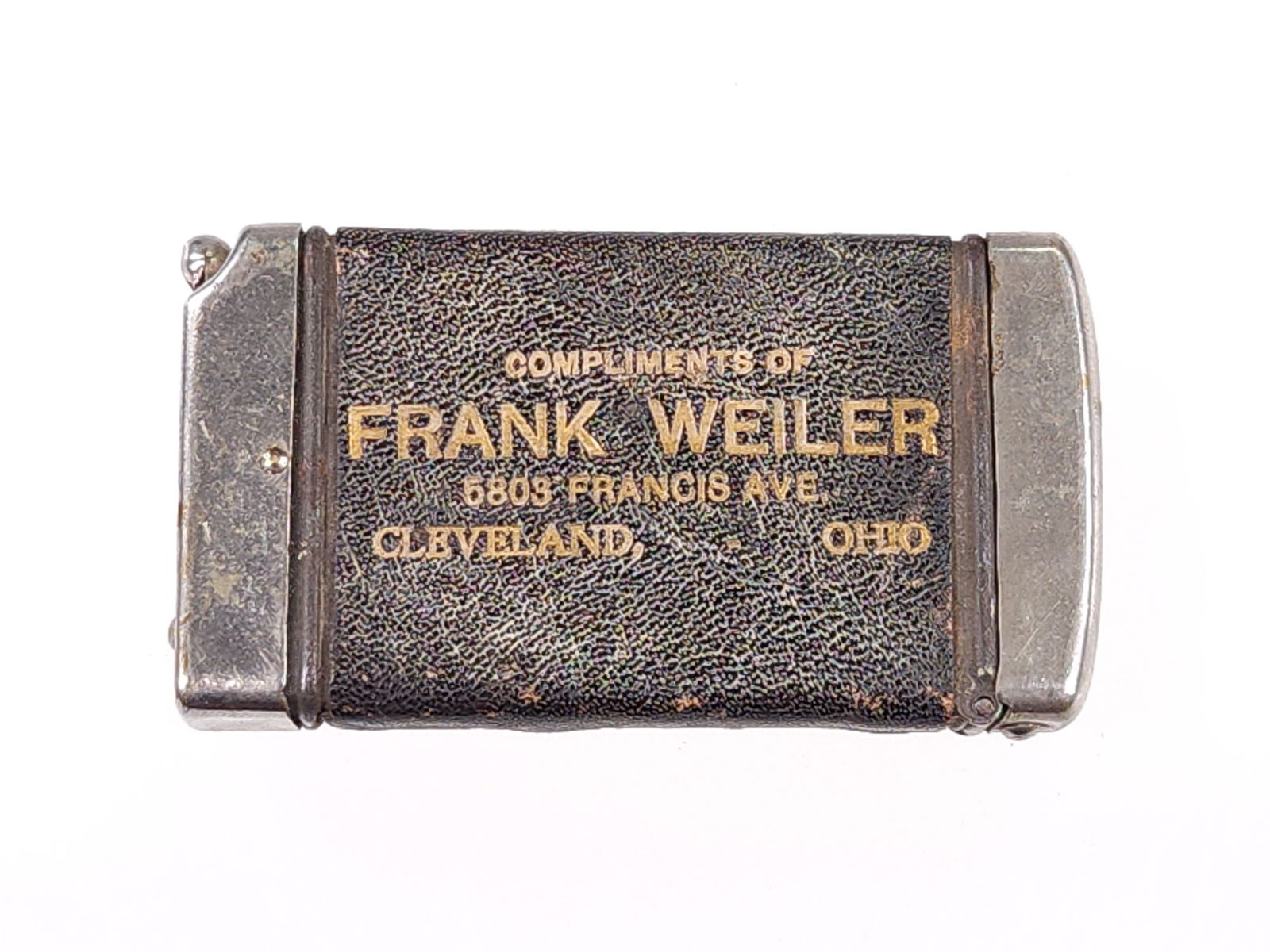 FRANK WEILER CLEVELAND OHIO ADV. MATCH SAFE & CIGAR CUTTER (1 of 4)