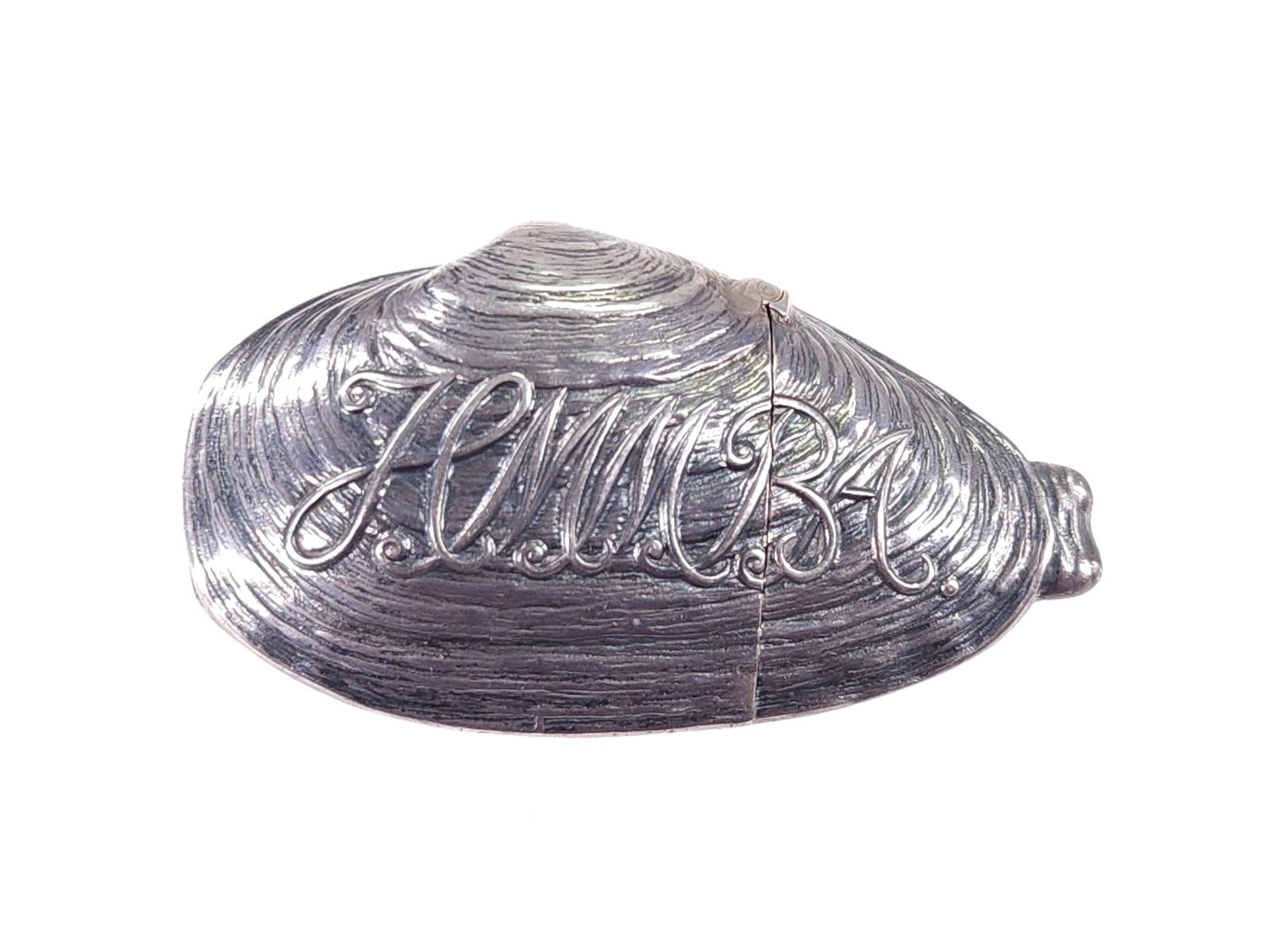 GORHAM MFG. CO. STERLING SILVER OYSTER MATCH SAFE (1 of 7)