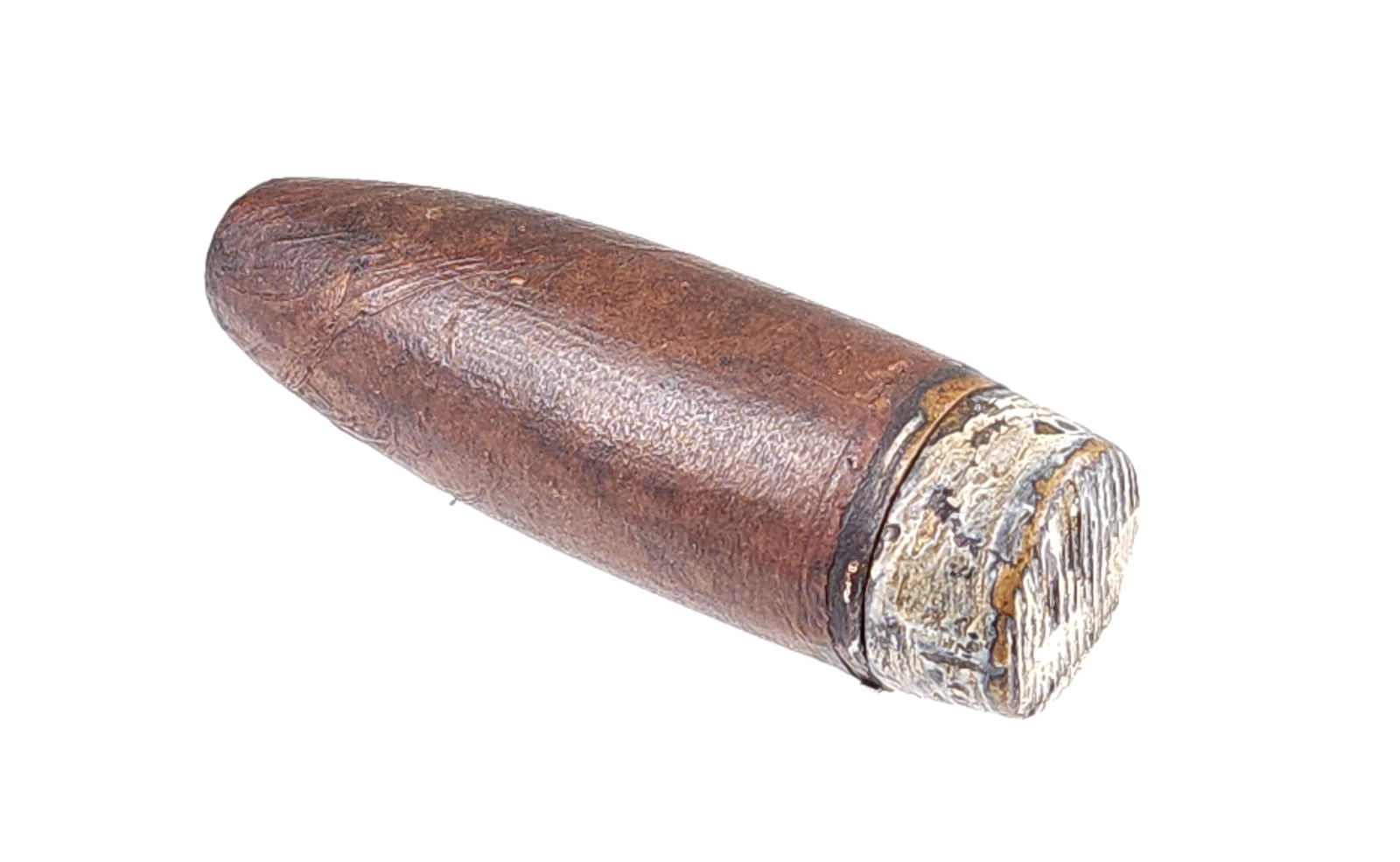 ANTIQUE BRONZE CIGAR MINIATURE MATCH SAFE (1 of 5)