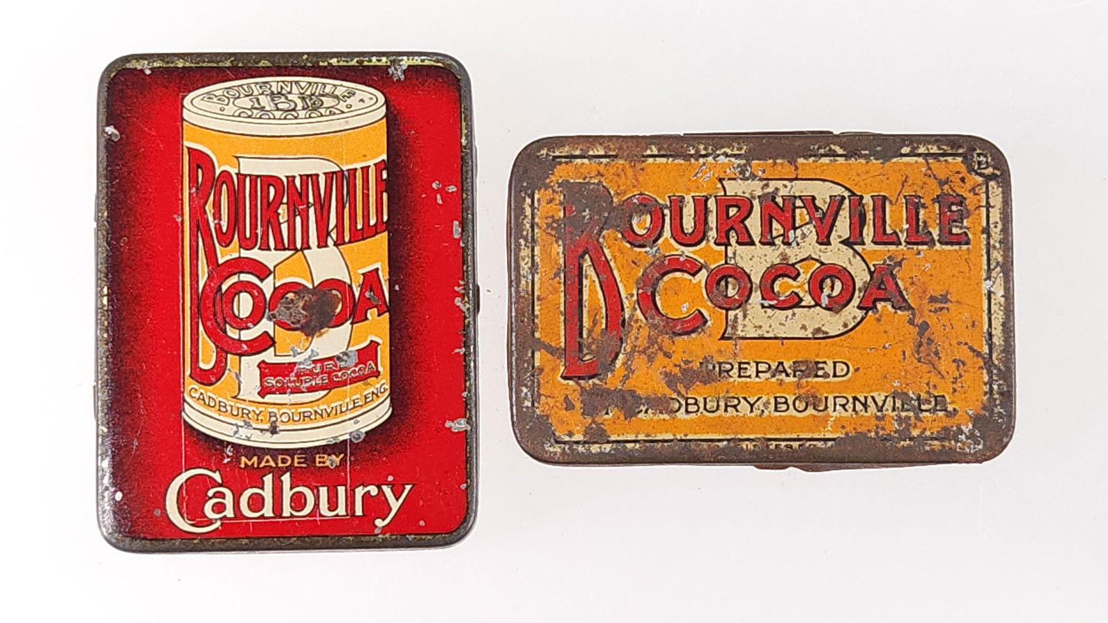 2) BOURNVILLE COCOA CADBURY TIN MATCH SAFE (1 of 3)
