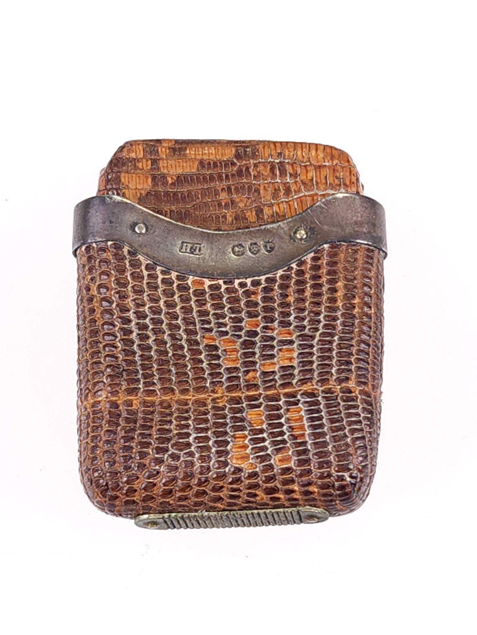 ANTIQUE SNAKE SKIN & ENGLISH SILVER MATCH SAFE (1 of 6)