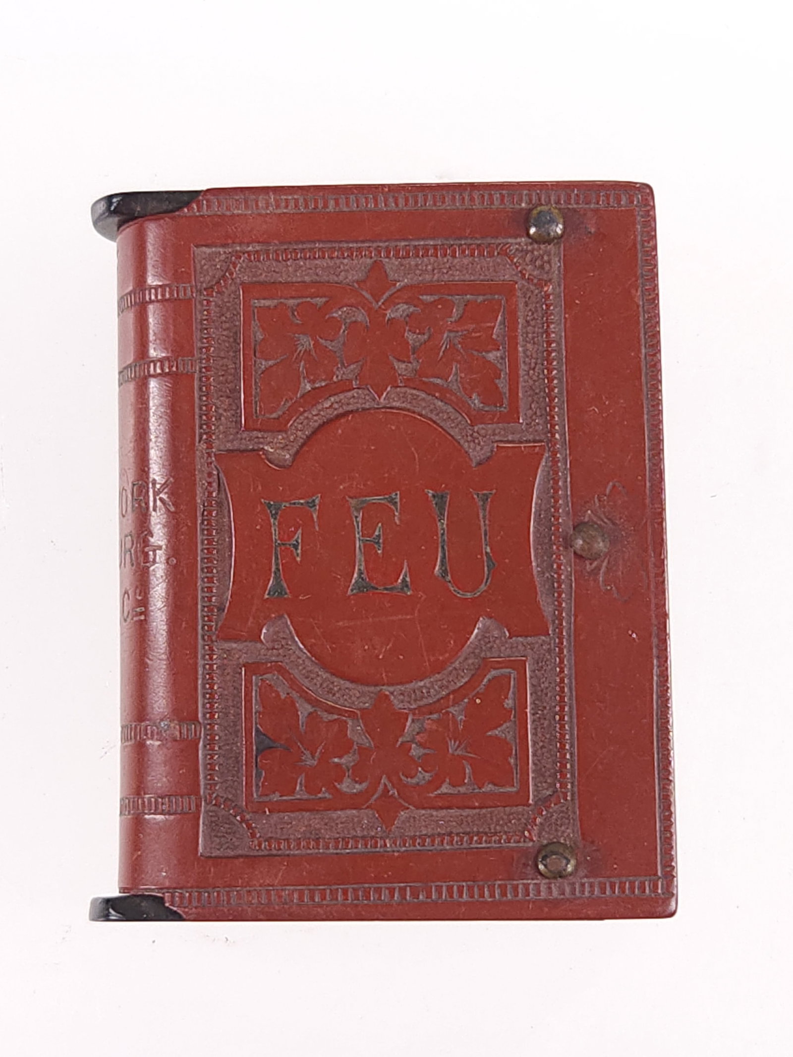 ANTIQUE GERMAN NEW YORK HAMBURG BOOK SLIDE MATCH SAFE (1 of 5)