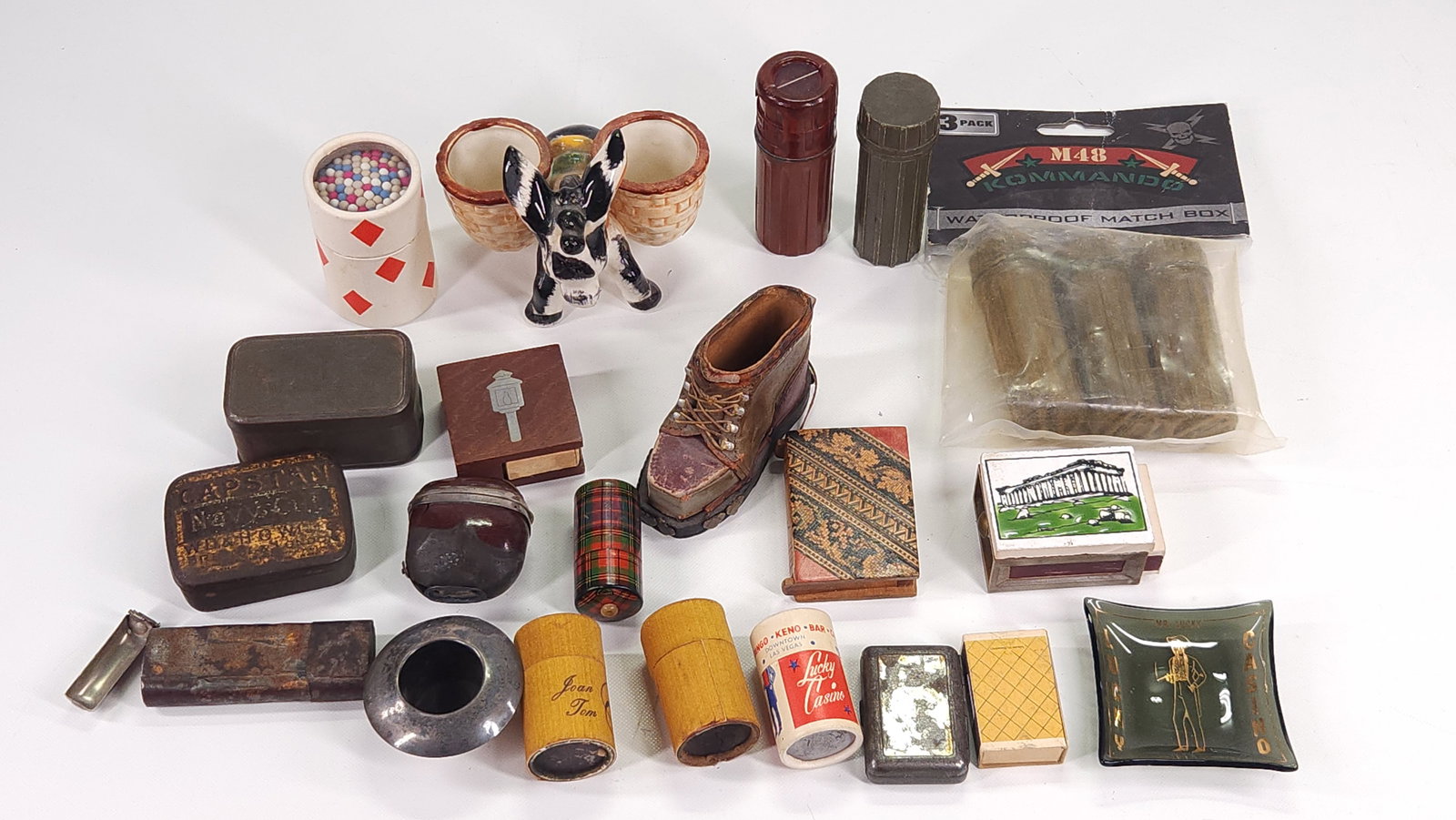 ASSORTED LOT OF VARIOUS MATCH SAFE + (1 of 8)