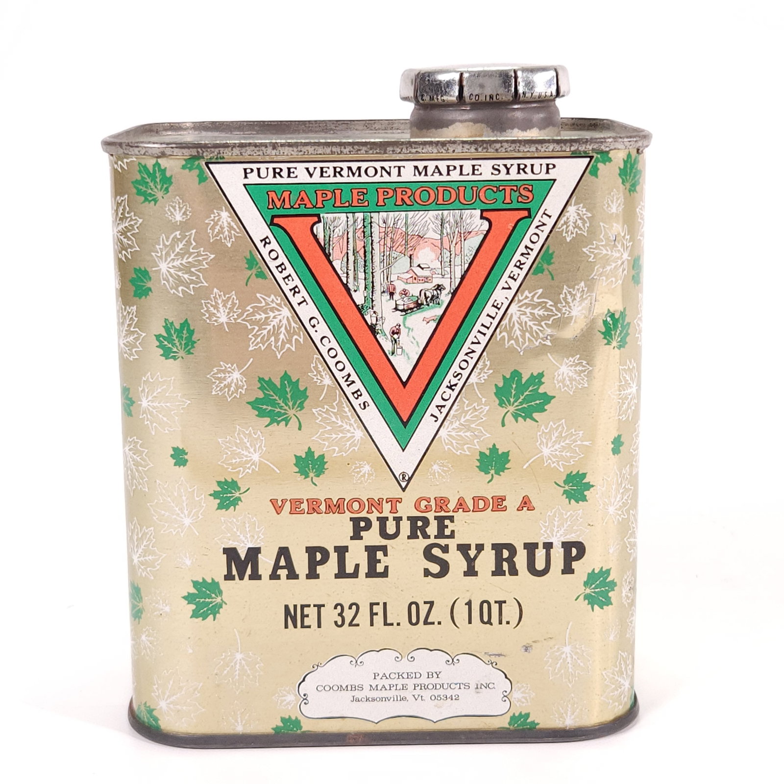 PURE VERMONT MAPLE SYRUP 32 OZ. QT. TIN (1 of 3)