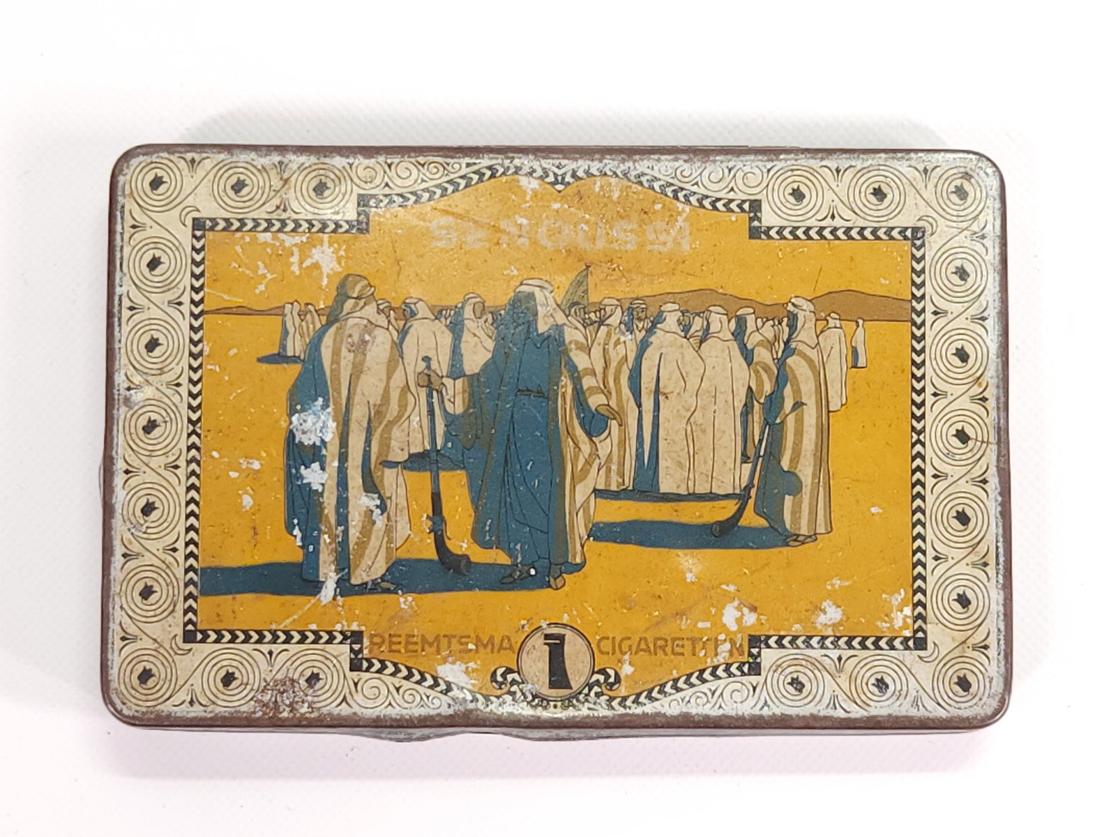 REMTSMA CIGARETTE TOBACCO TIN: REMAINS IN FAIR TO GOOD CONDITION, SHOWING SOME TYPICAL WEAR.