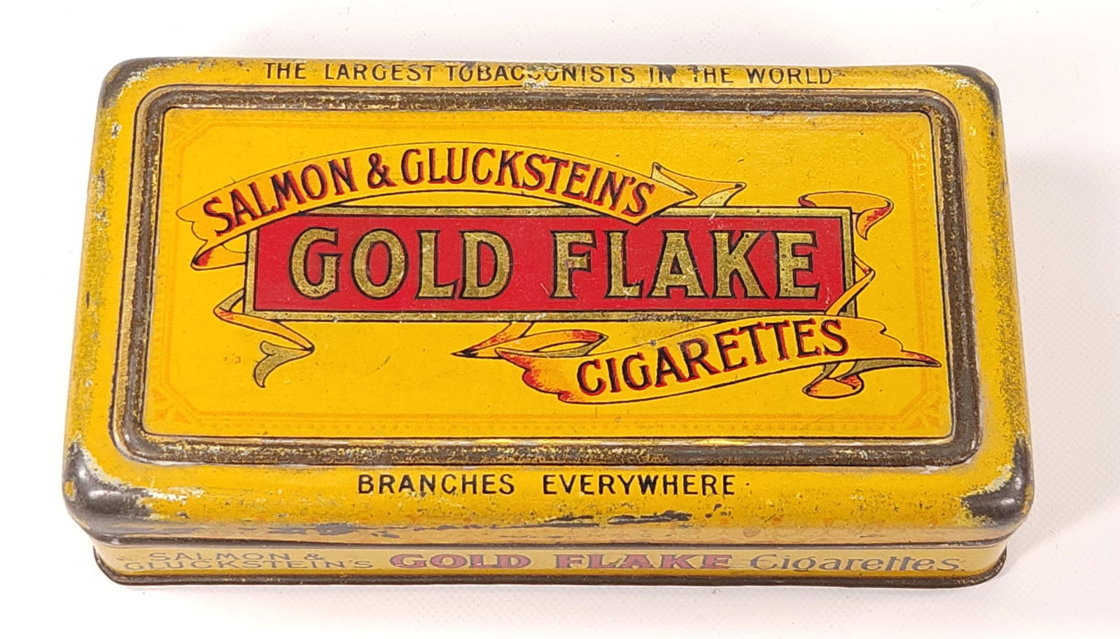SALMON & GLUCKSTEIN'S GOLD FLAKE CIGARETTE TIN (1 of 5)