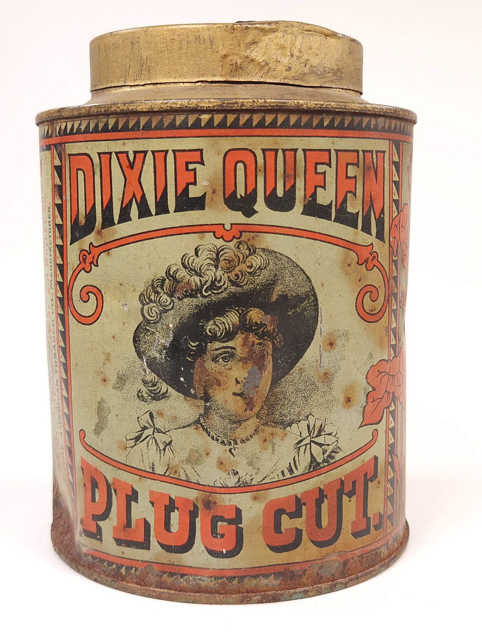 DIXIE QUEEN PLUG CUT. TOBACCO TIN (1 of 6)