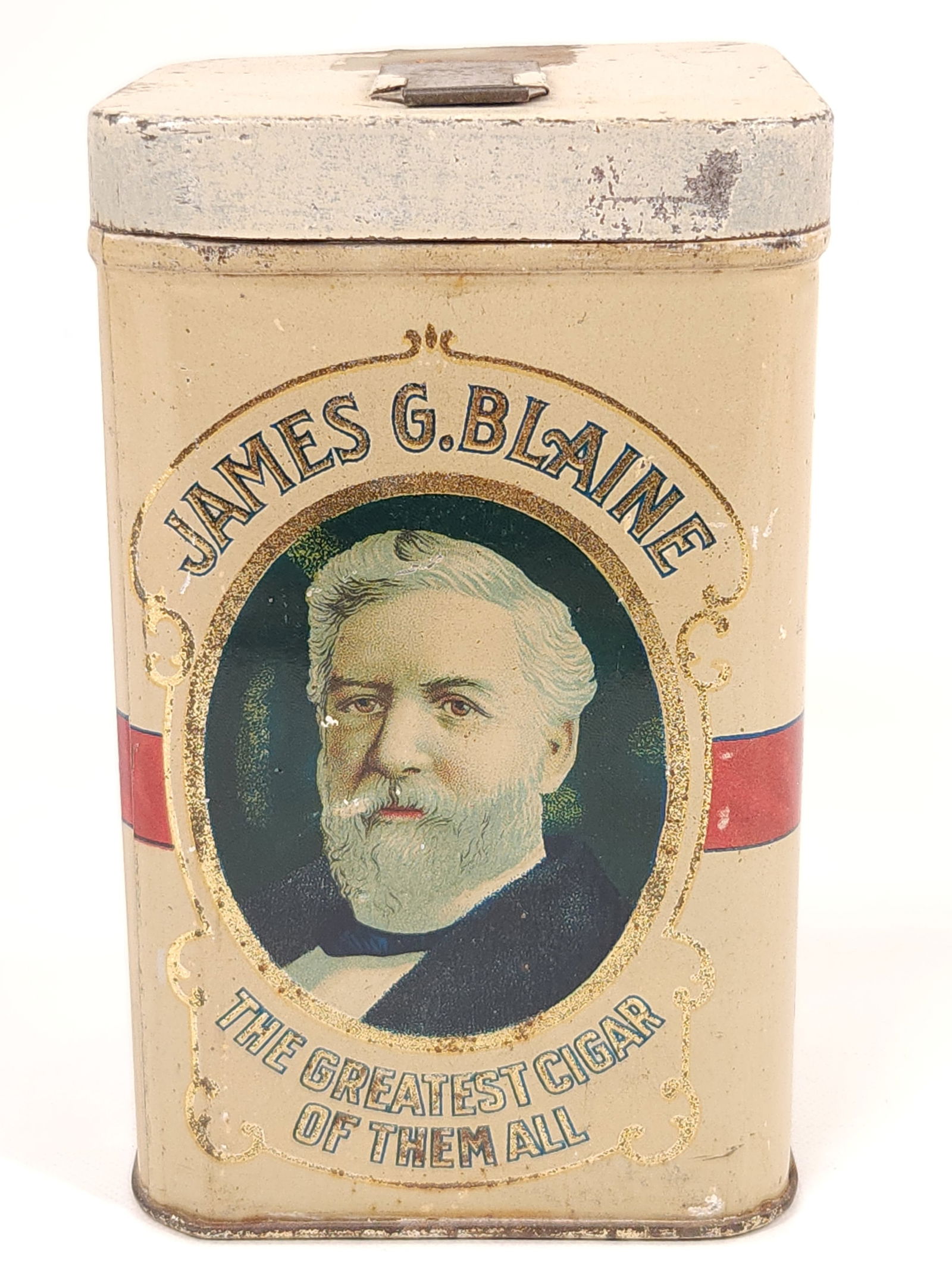 JAMES G. BLAINE CIGAR TOBACCO TIN (1 of 5)