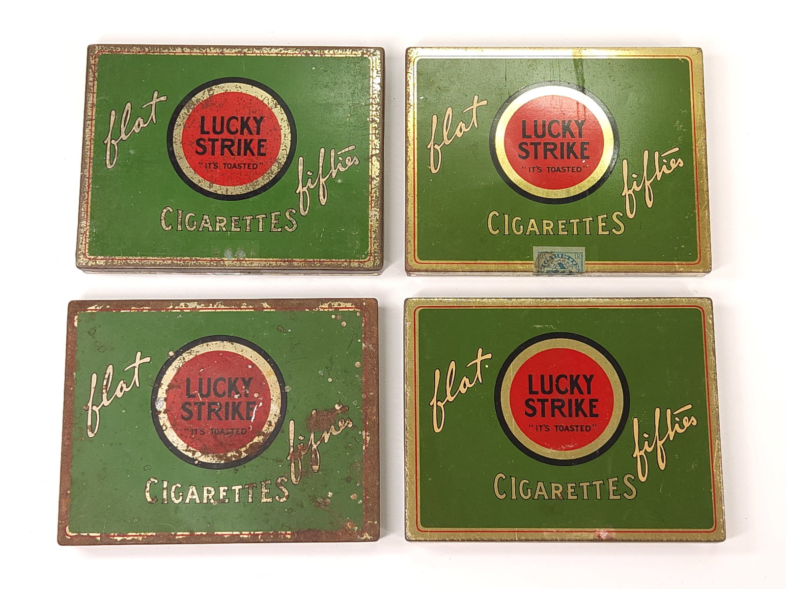 4) LUCKY STRIKE CIGARETTE TINS (1 of 2)