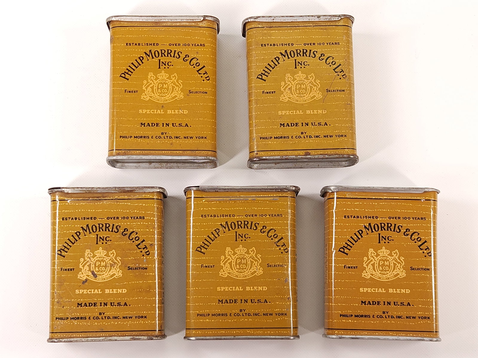 5) PHILIP MORRIS & CO. CIGARETTE TINS (1 of 2)