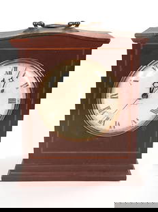 TELECHRON STRIKE ELECTRIC MANTEL CLOCK 6B15: CLOCK REMAINS IN GOOD CONDITION WITH LIGHT GENERAL WEAR, DUST, HANDS MOVE WHEN PLUGGED IN APPROX. COMBINED DIMENSIONS: 10'' H x 8'' W x 6'' D