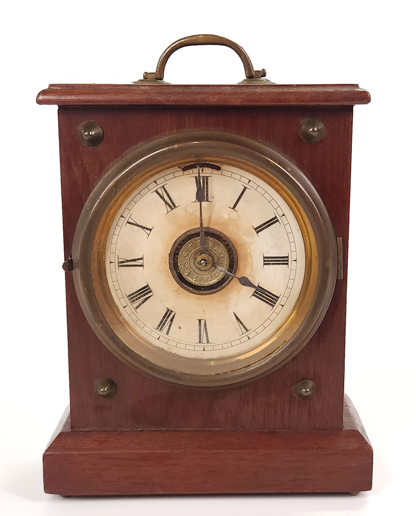 ANTIQUE WOOD CASE MANTEL CLOCK PARTIAL LABEL NY (1 of 5)