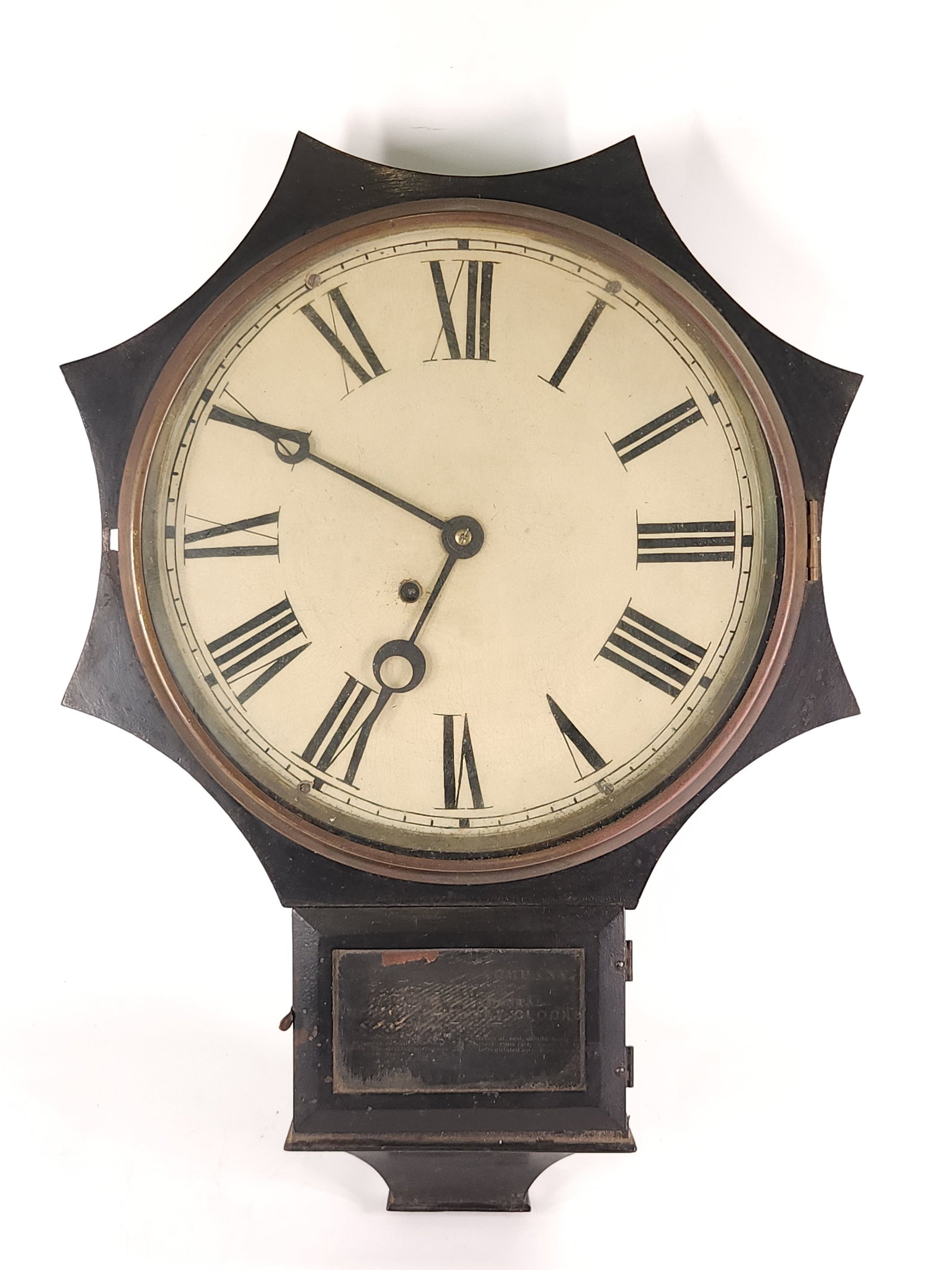 TERRY CLOCK CO IRON FRONT STAR DROP WALL 8 DAY (1 of 6)