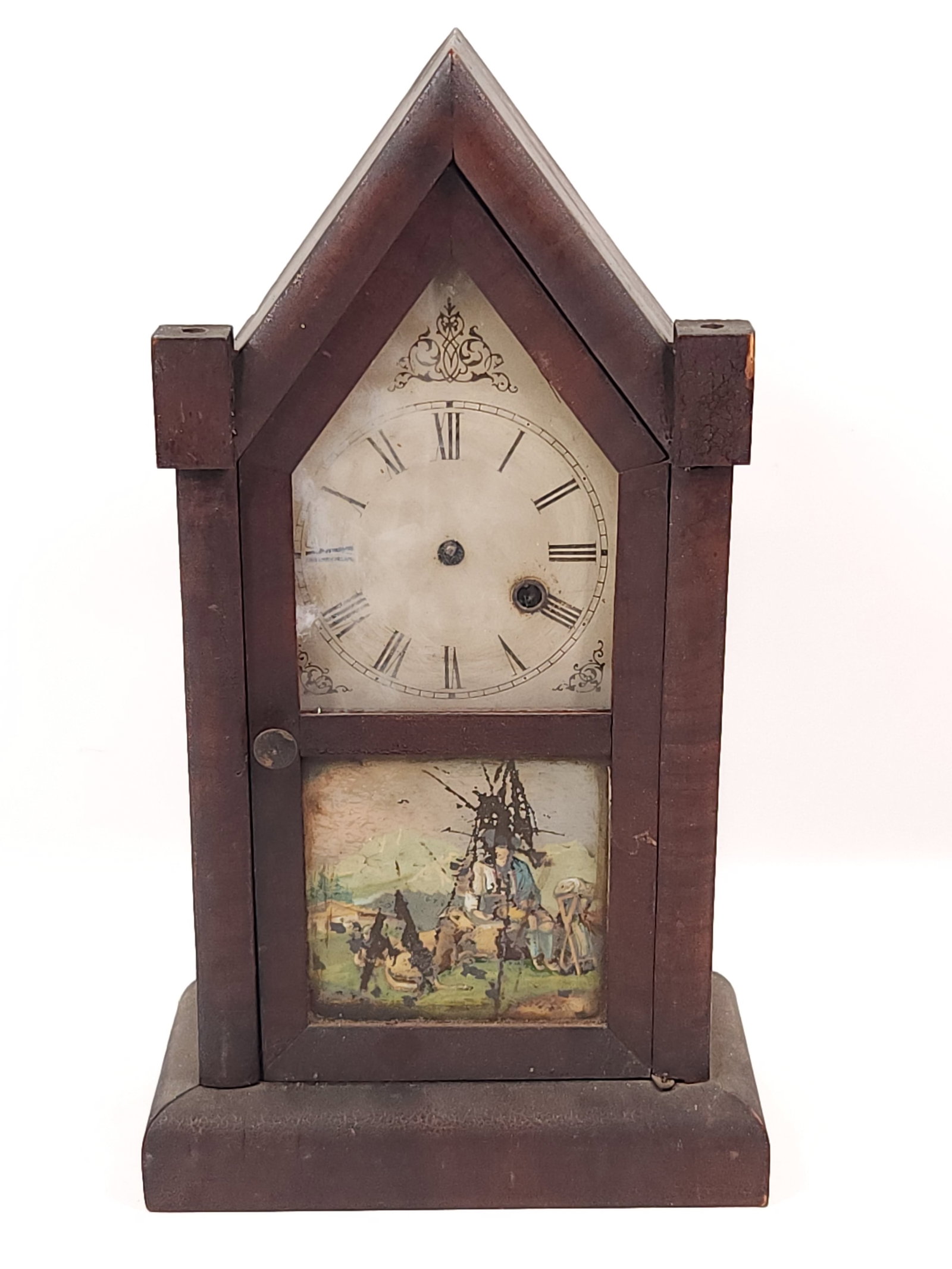 ANTIQUE GOTHIC STEEPLE CATHEDRAL SPRING CLOCK (1 of 7)