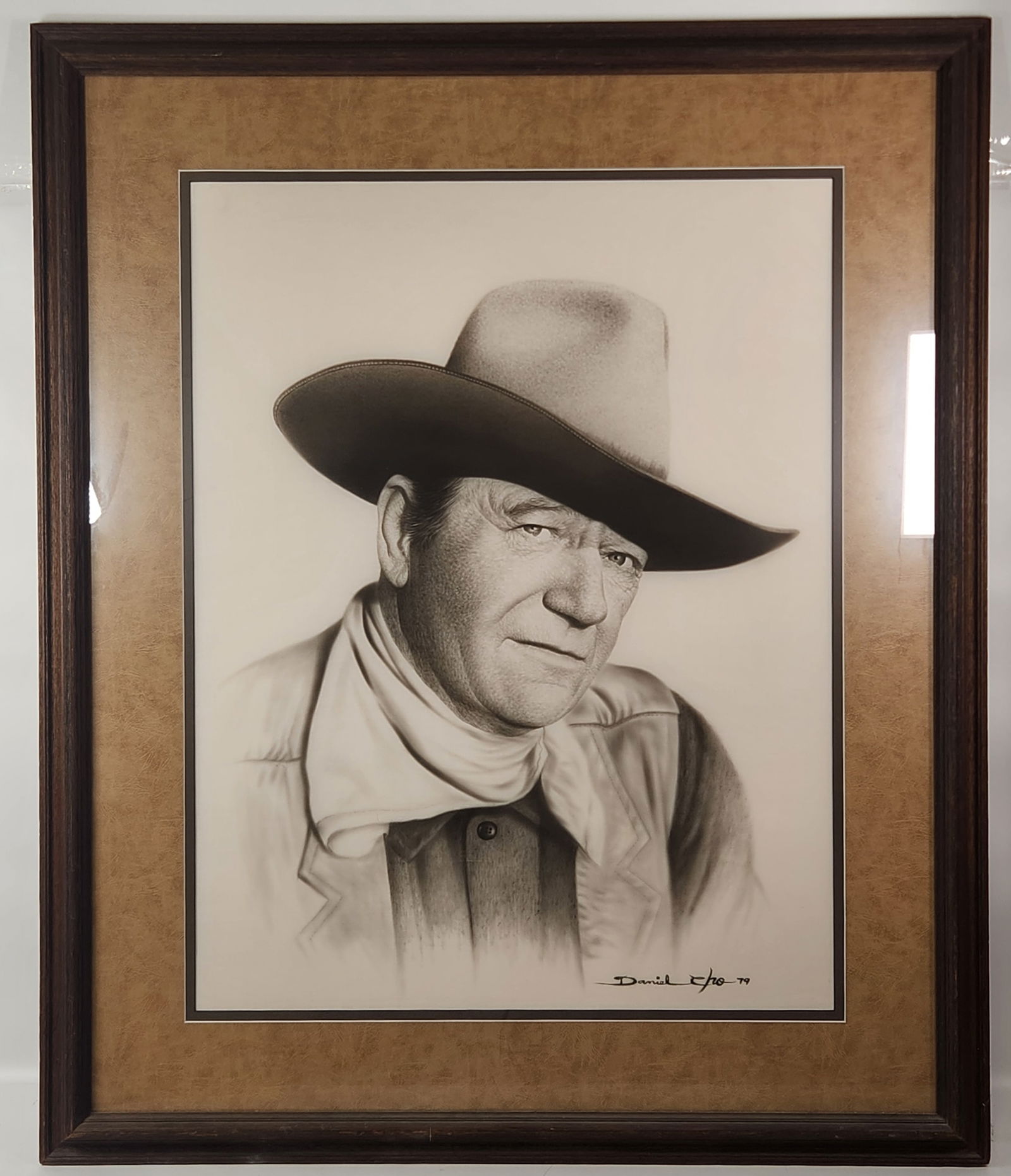 LARGE FRAMED JOHN WAYNE PRINT (1 of 3)