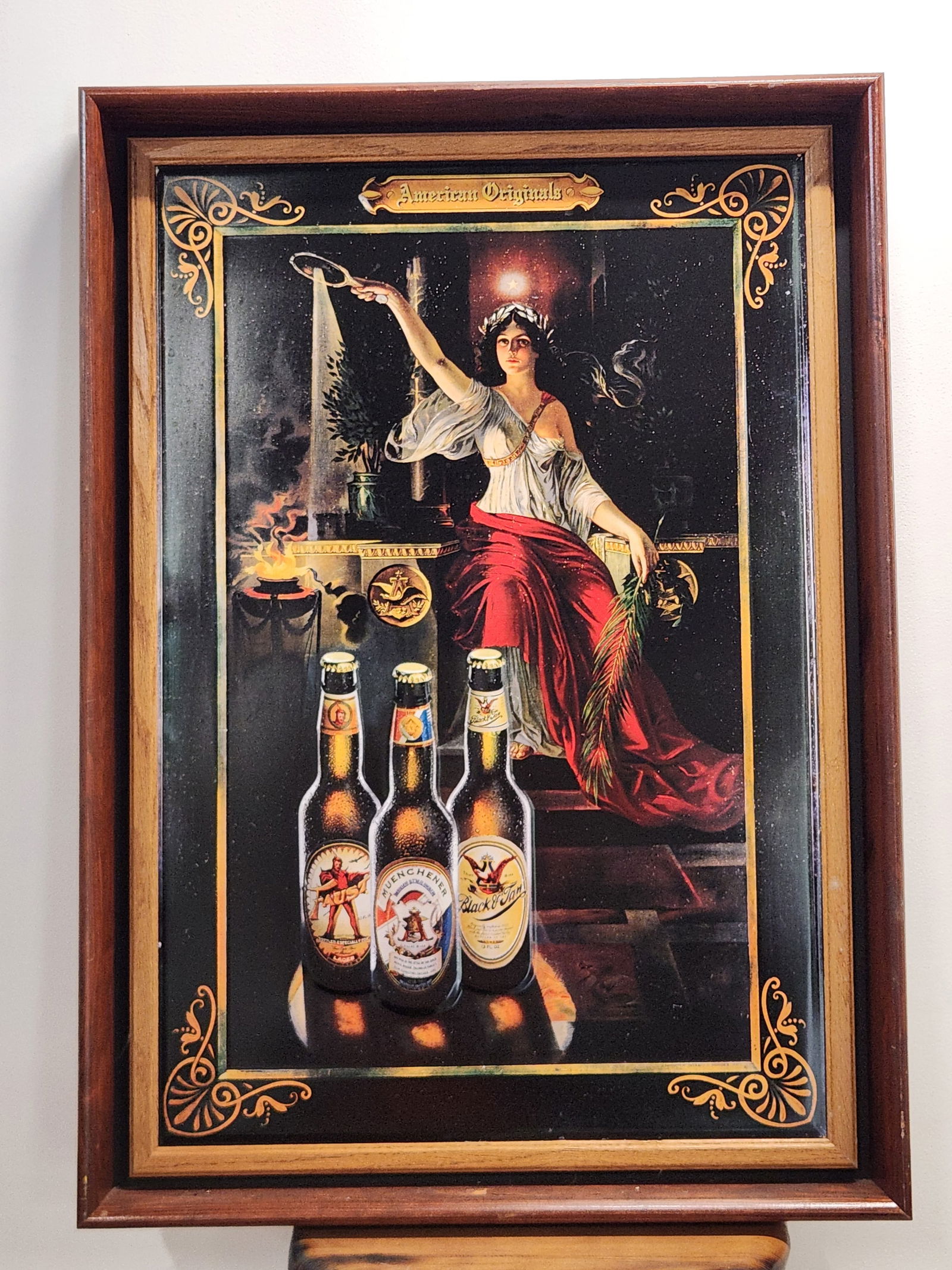 ANHEUSER BUSCH EMBOSSED TIN LITHO FRAMED SIGN (1 of 5)