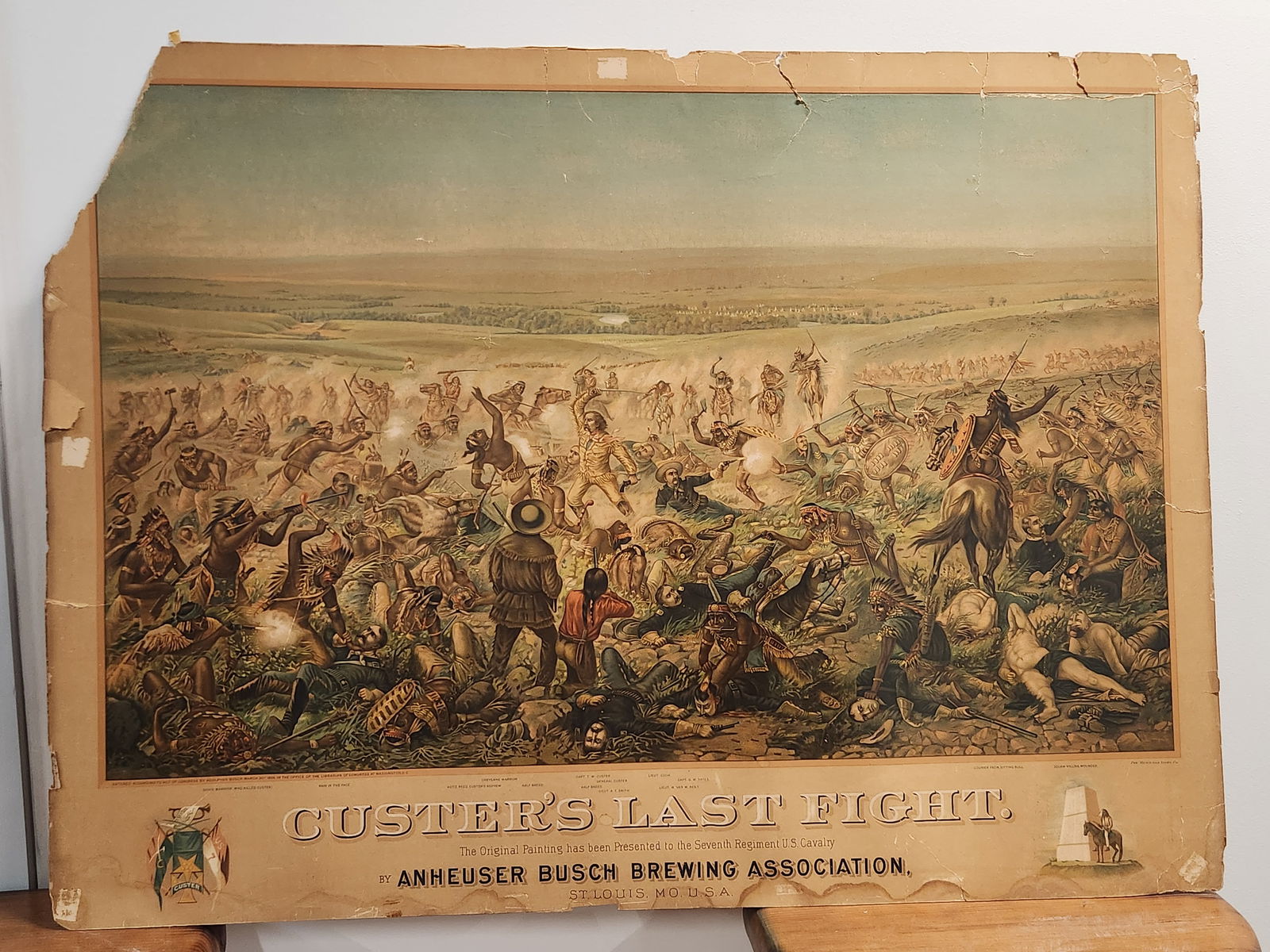 ANHEUSER BUSCH CUSTERS LAST FIGHT CARDBOARD SIGN (1 of 4)