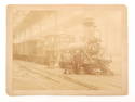 ANTIQUE STEAM ENGINE PHOTOGRAPH W/ CONDUCTOR
