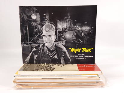 ASSORTMENT OF VARIOUS RAILROAD EPHEMERA: ALL REMAIN IN FAIR TO GOOD CONDITION, SHOWING SOME TYPICAL WEAR.