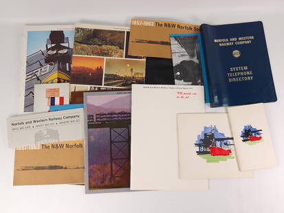 NORFOLK & WESTERN RAILWAY EPHEMERA: ALL REMAIN IN GOOD CONDITION.