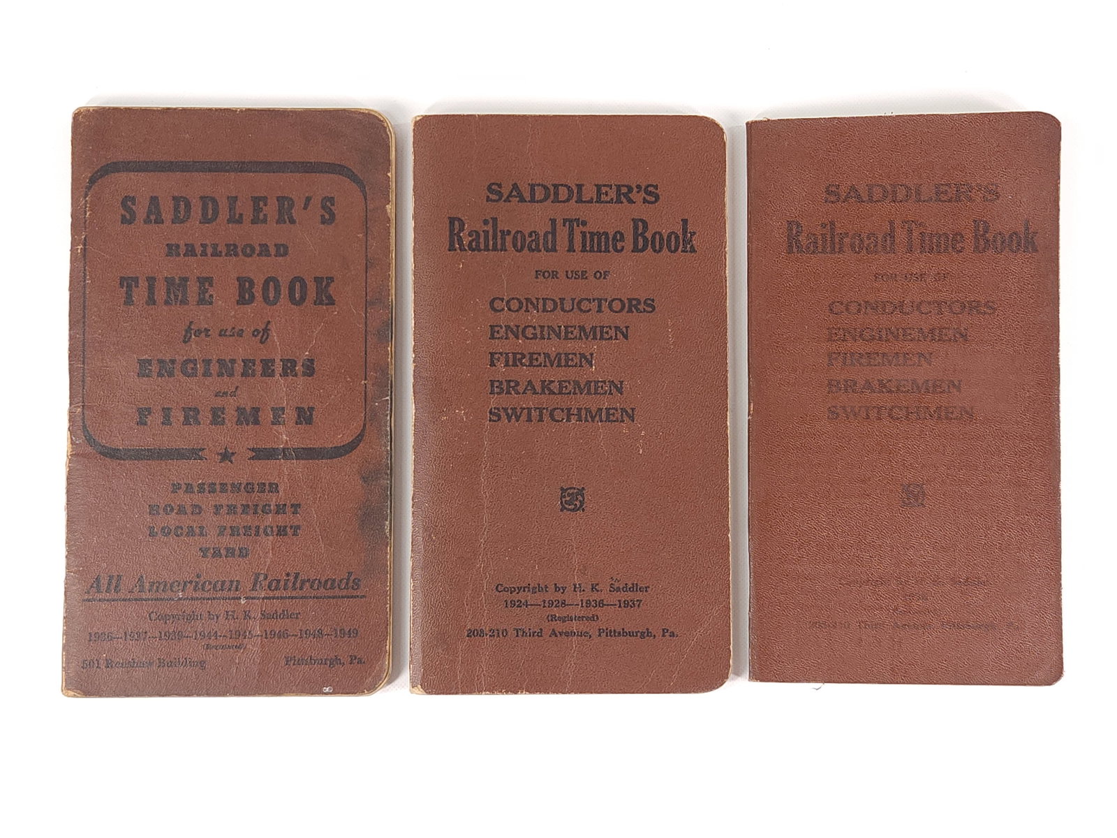 3) SADDLER'S RAILROAD TIME BOOKS (1 of 5)