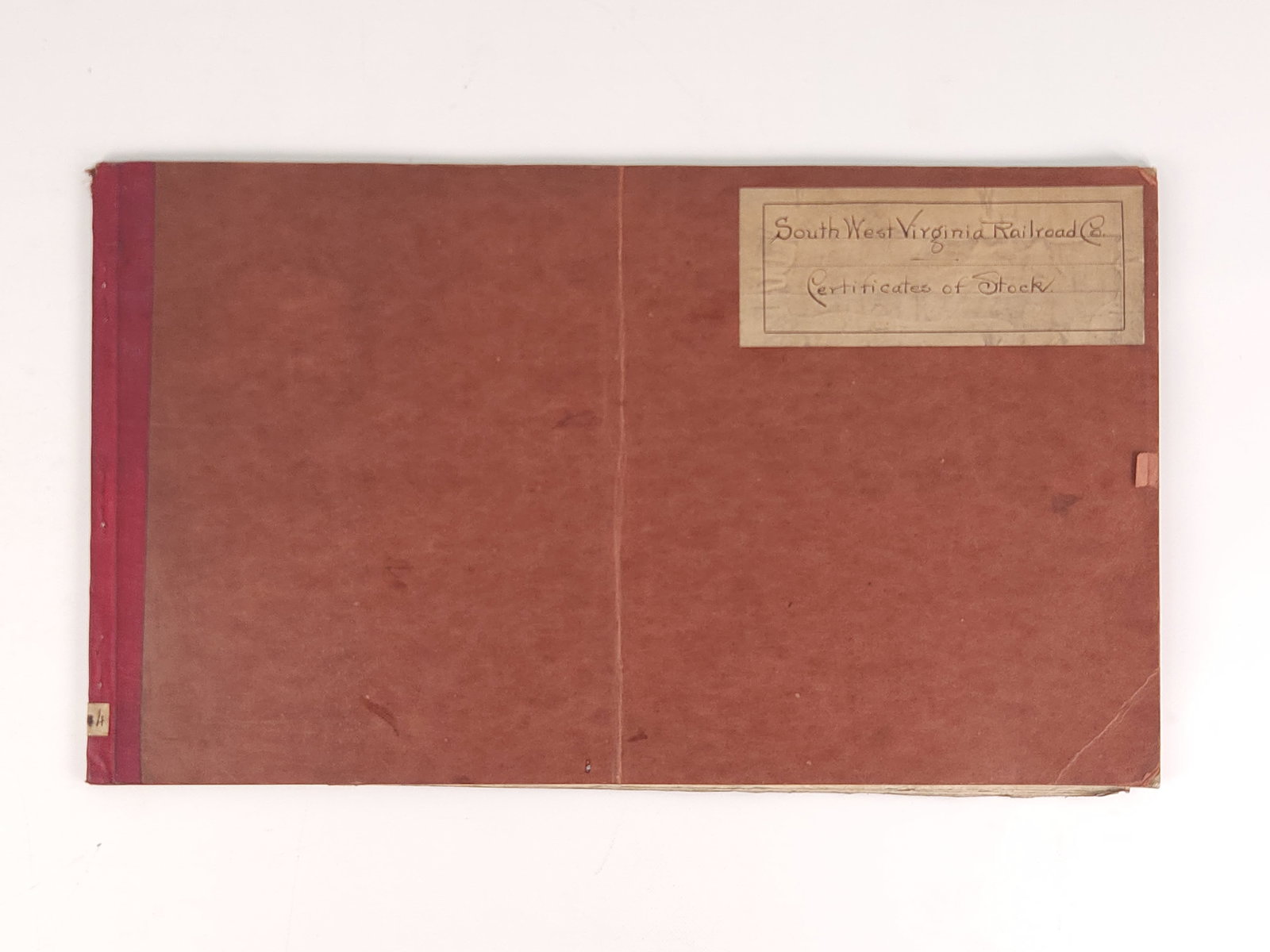 SOUTHWEST VIRGINIA RAILROAD CO. STOCK CERT. BOOK (1 of 12)