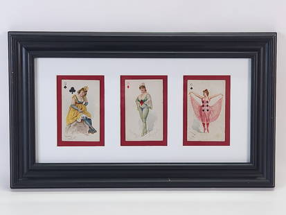 ANTIQUE TRUMPS LONG CUT TOBACCO PLAYING CARDS: ALL REMAIN IN GOOD CONDITION, NICELY FRAMED.