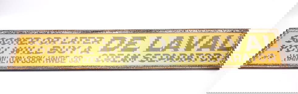 DE LAVAL CREAM SEPARATOR HAMILTON COOK PAPER YARDLONG: REMAINS IN GOOD CONDITION, NICELY FRAMED.