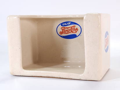 ANTIQUE PEPSI COLA CERAMIC NAPKIN HOLDER: REMAINS IN GOOD CONDITION. NO CHIPS OR CRACKS.