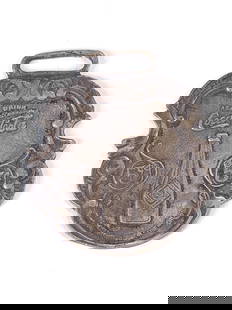 STERLING SILVER ANTIQUE COCA COLA WATCH FOB: REMAINS IN GOOD CONDITION, SHOWING SOME TYPICAL WEAR.