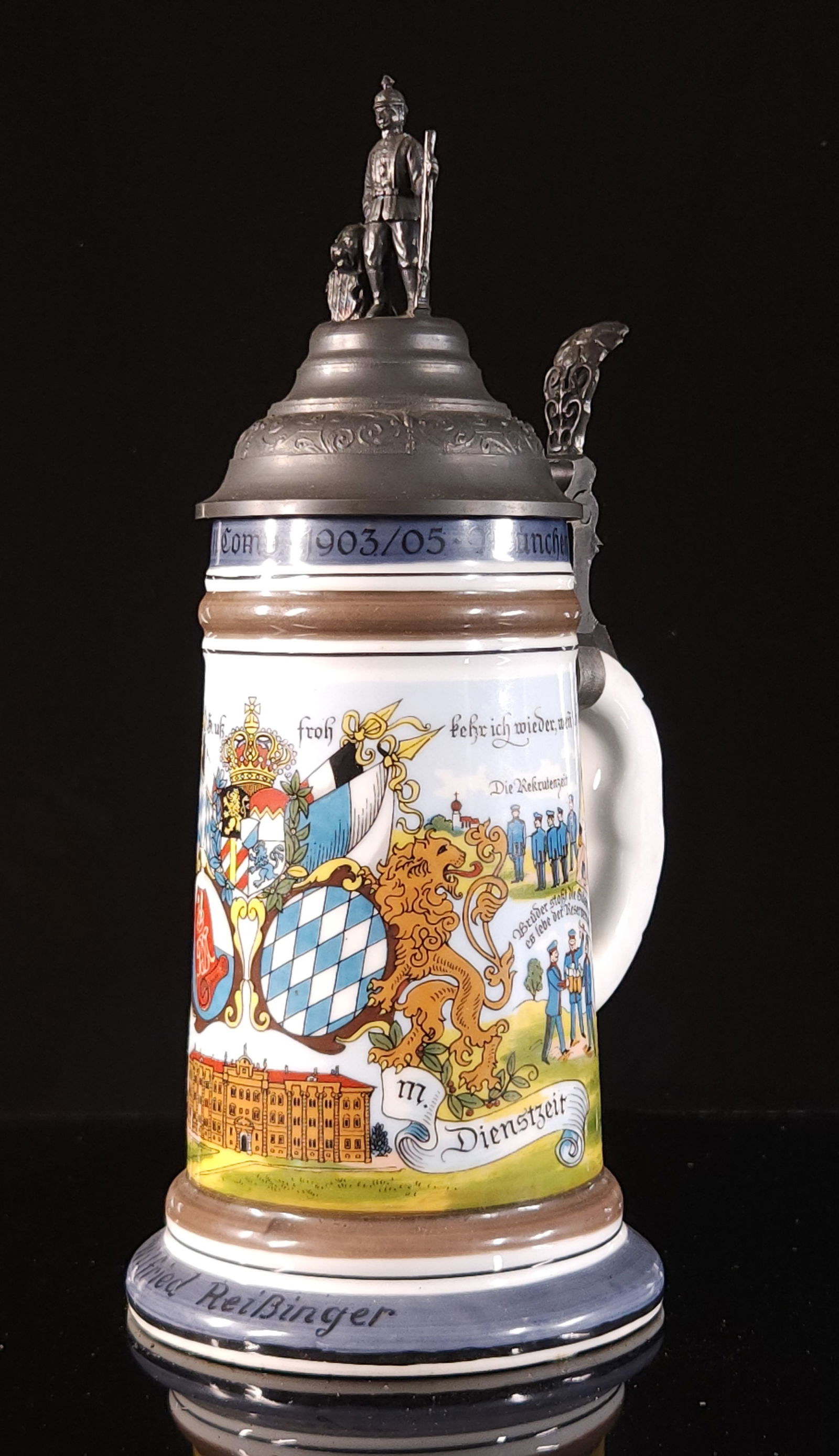 LITHOPHANE MILITARY HAND PAINTED STEIN (1 of 7)