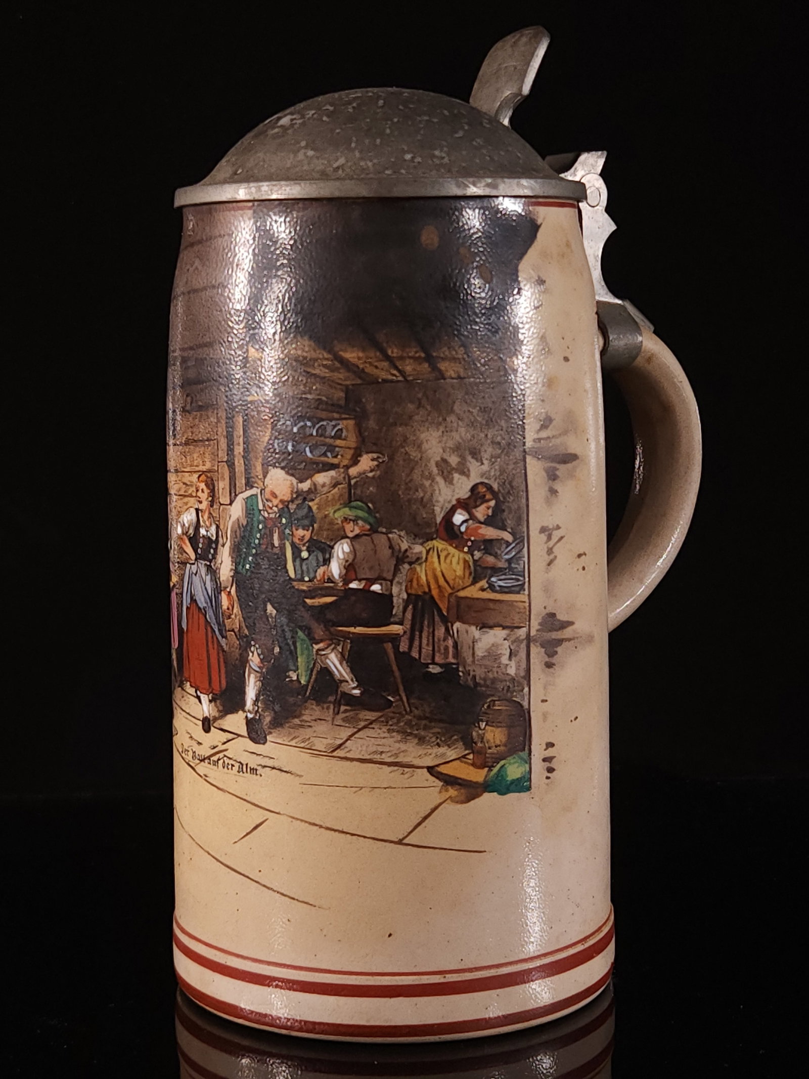 ANTIQUE GERMAN STEIN - DANCING BAR SCENE (1 of 4)