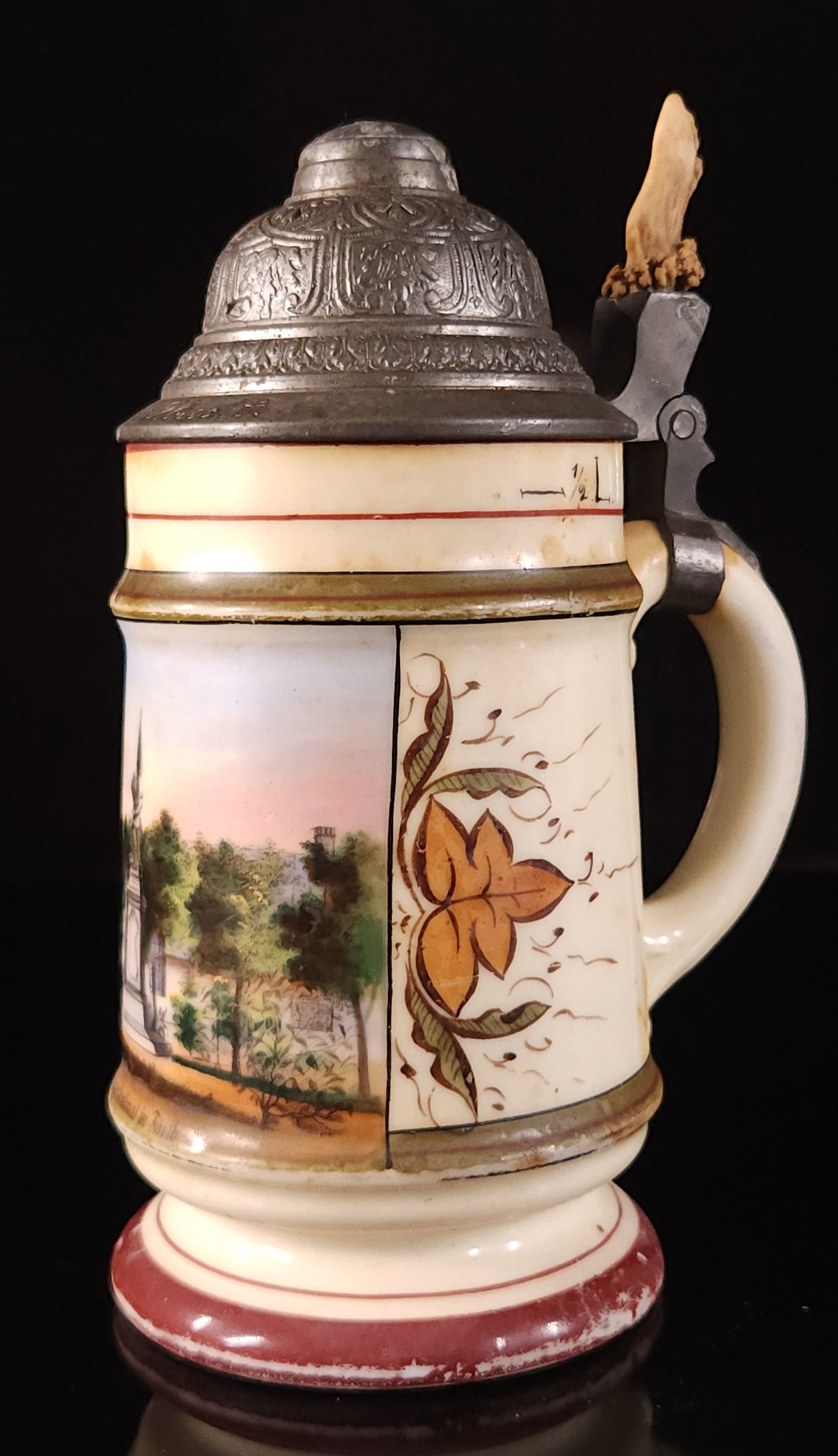 HAND PAINTED GERMAN LITHOPHANE PORCELAIN STEIN (1 of 5)