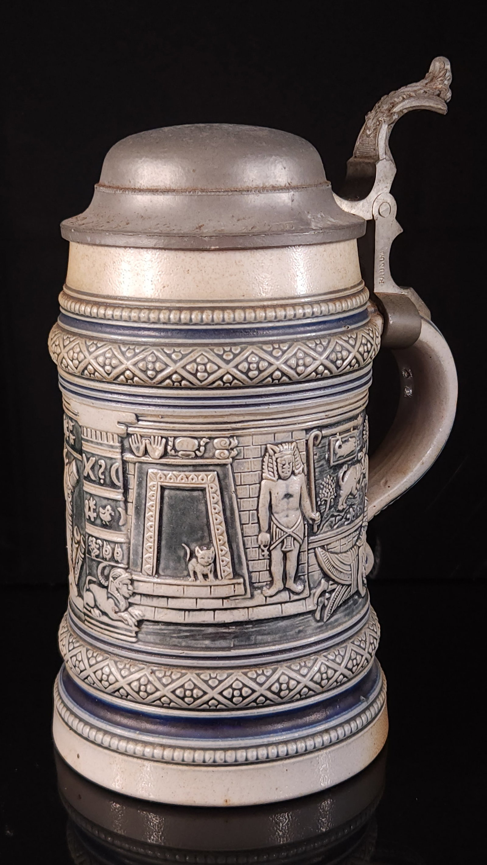 1901 GERMAN SALT GLAZED CERIMONIAL STEIN (1 of 5)