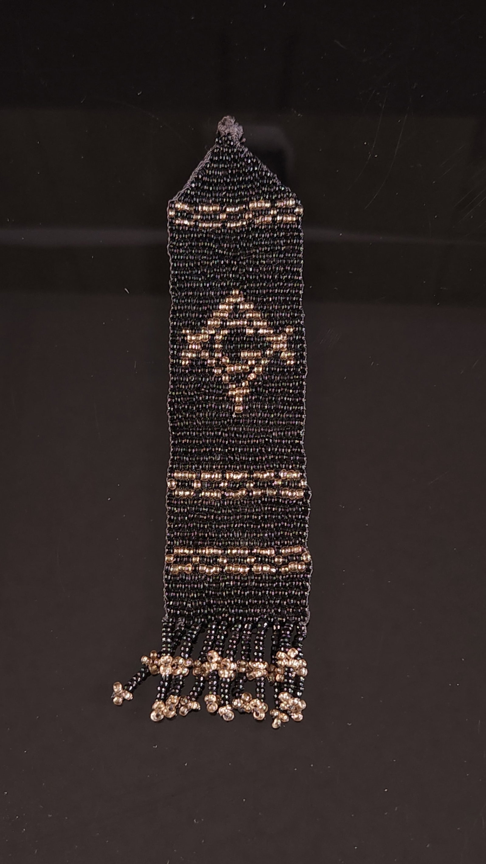 ANTIQUE MASONIC MASONS  BEADED WATCH FOB (1 of 4)