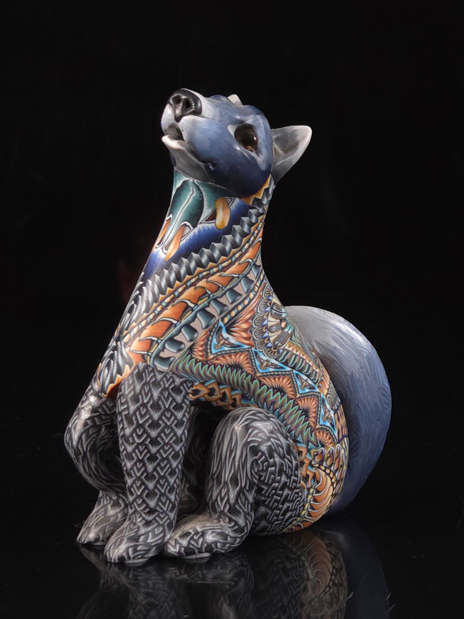 JON STUART ANDERSON COYOTE CLAY SCULPTURE (1 of 4)