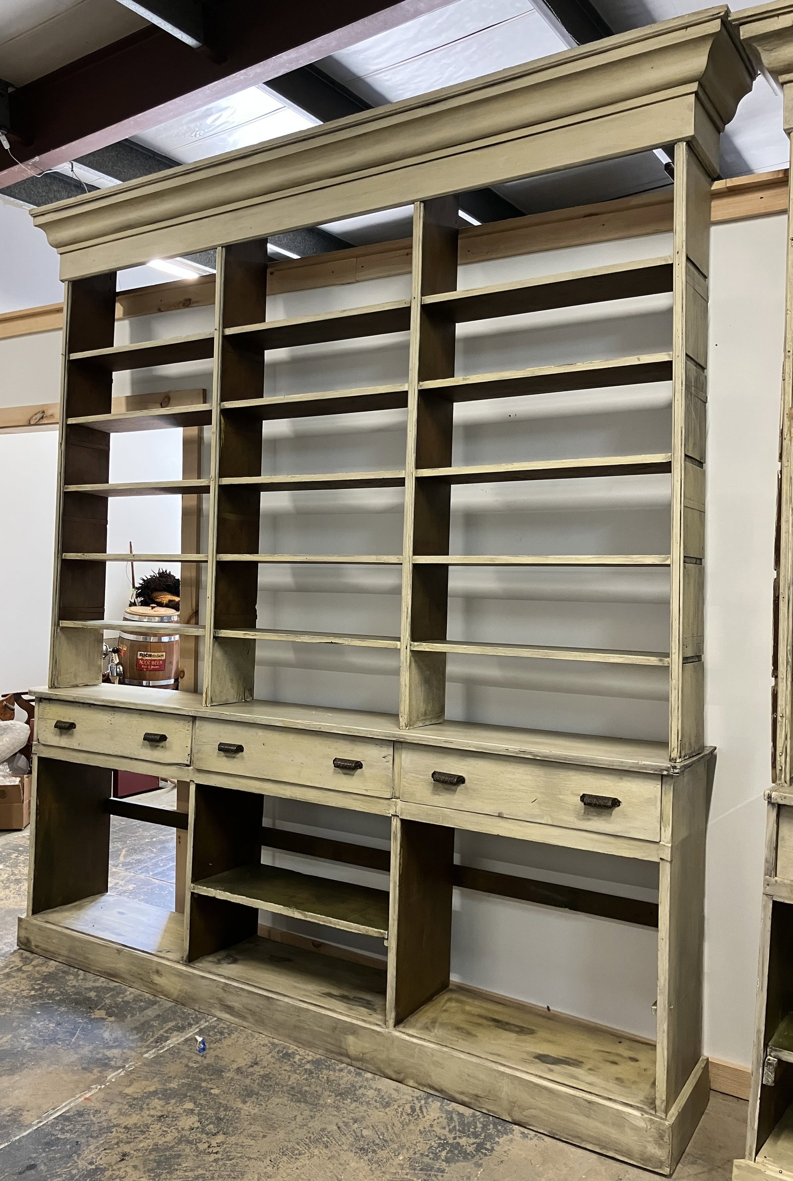 LARGE ANTIQUE TWO PART COUNTRY STORE CABINET (1 of 3)