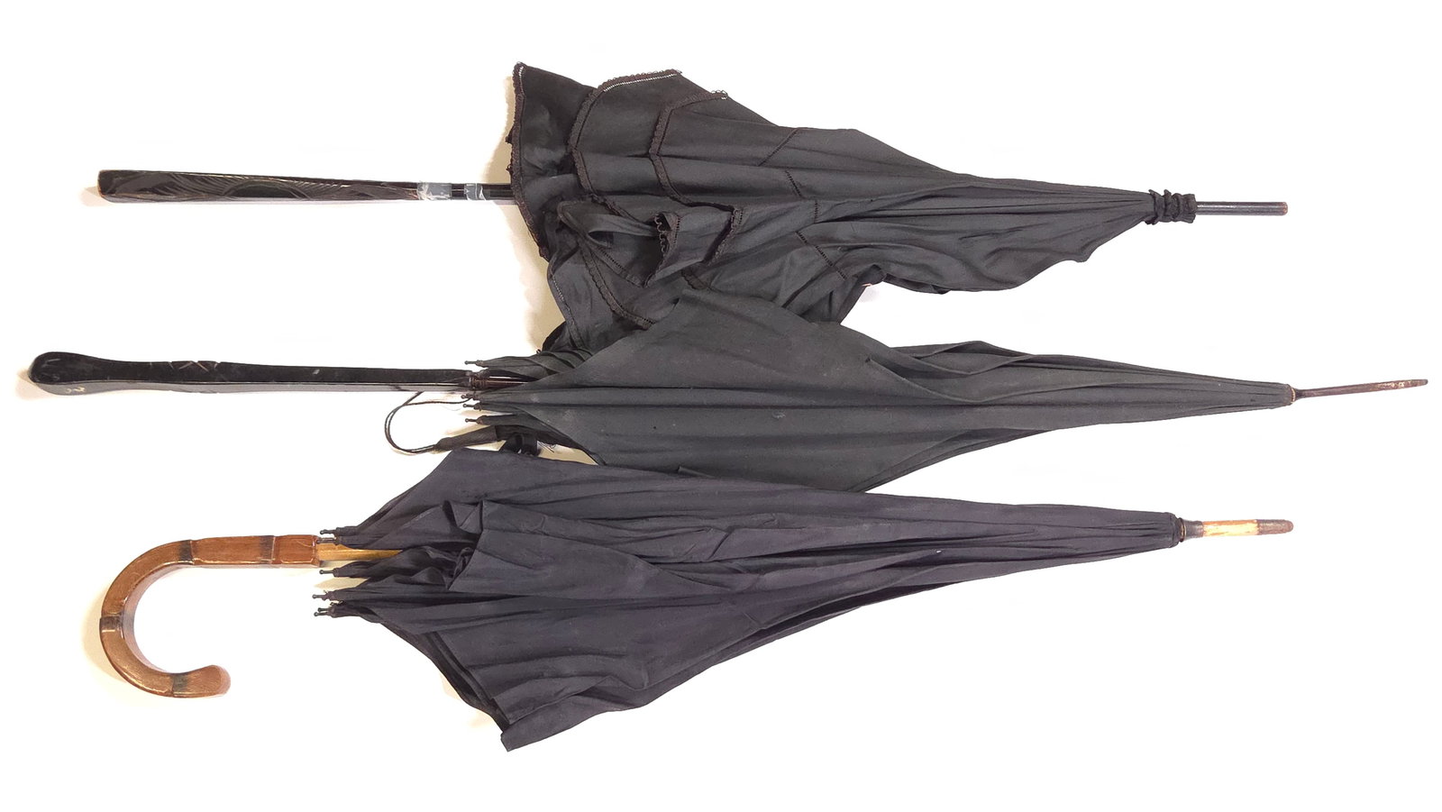 3) WOOD HANDLED PARASOLS (1 of 6)