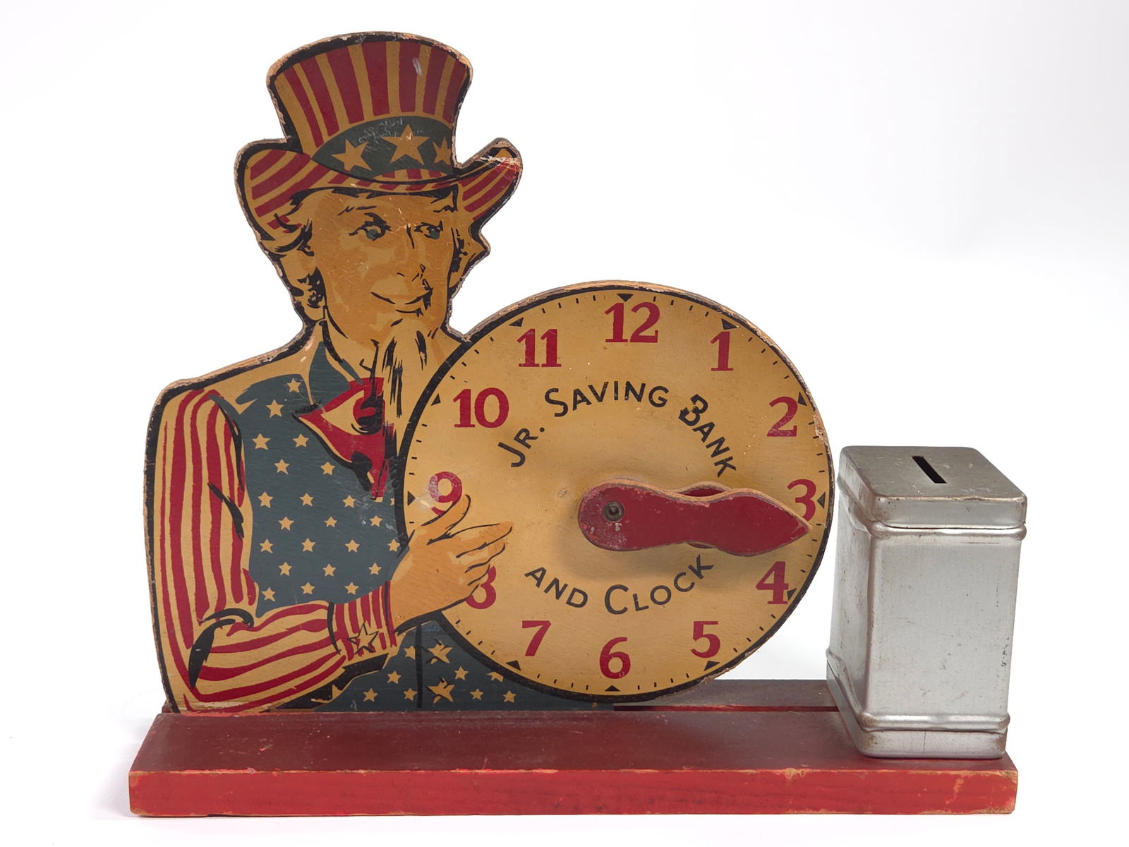 PATRIOTIC UNCLE SAM JR. SAVING BANK & CLOCK (1 of 4)