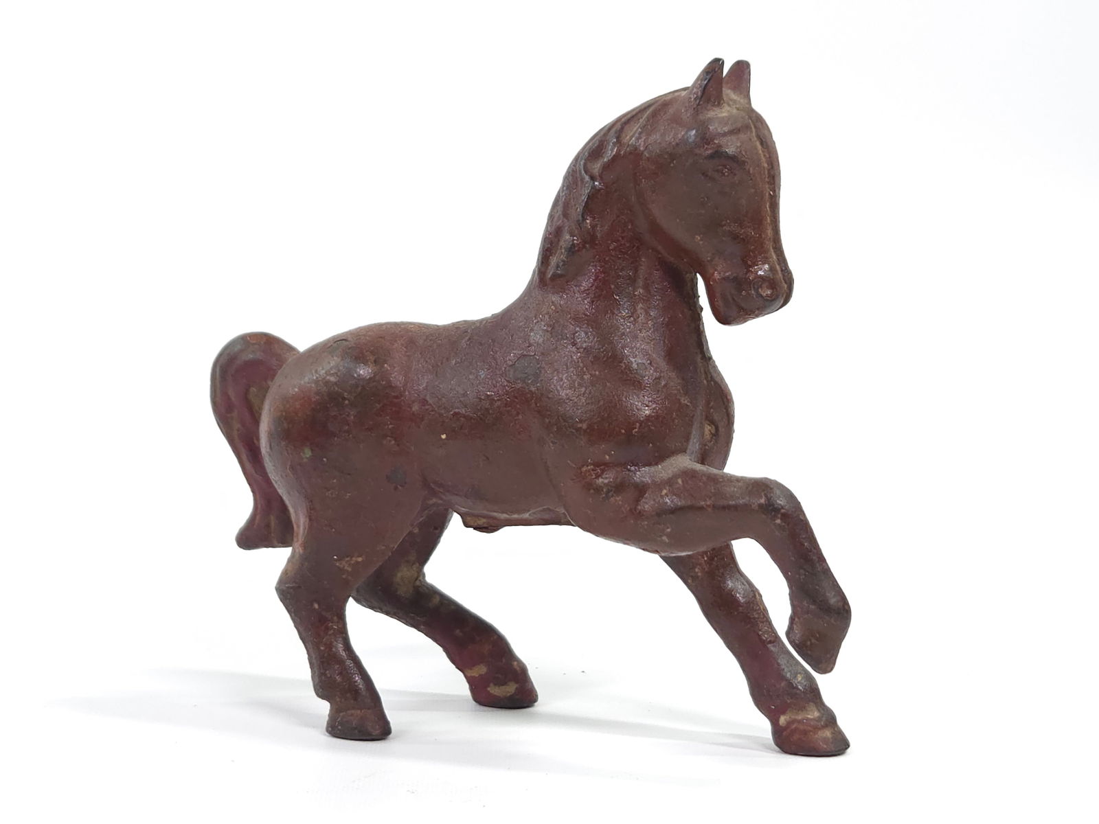 ANTIQUE CAST IRON RED PAINT HORSE STILL BANK (1 of 4)