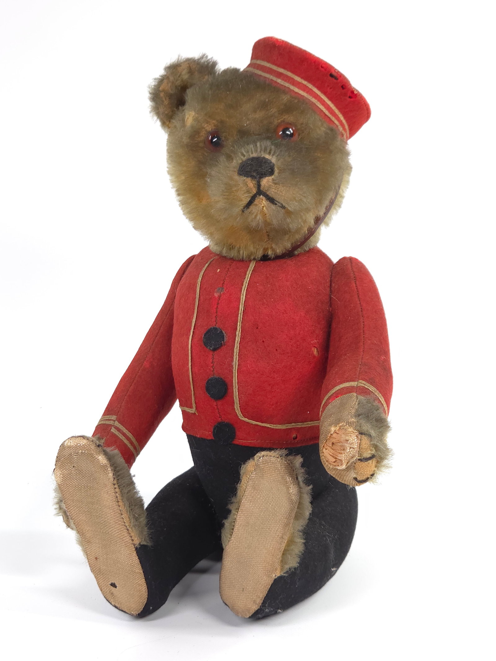 ANTIQUE GERMAN MOHAIR & FELT TEDDY BEAR BELLHOP (1 of 6)