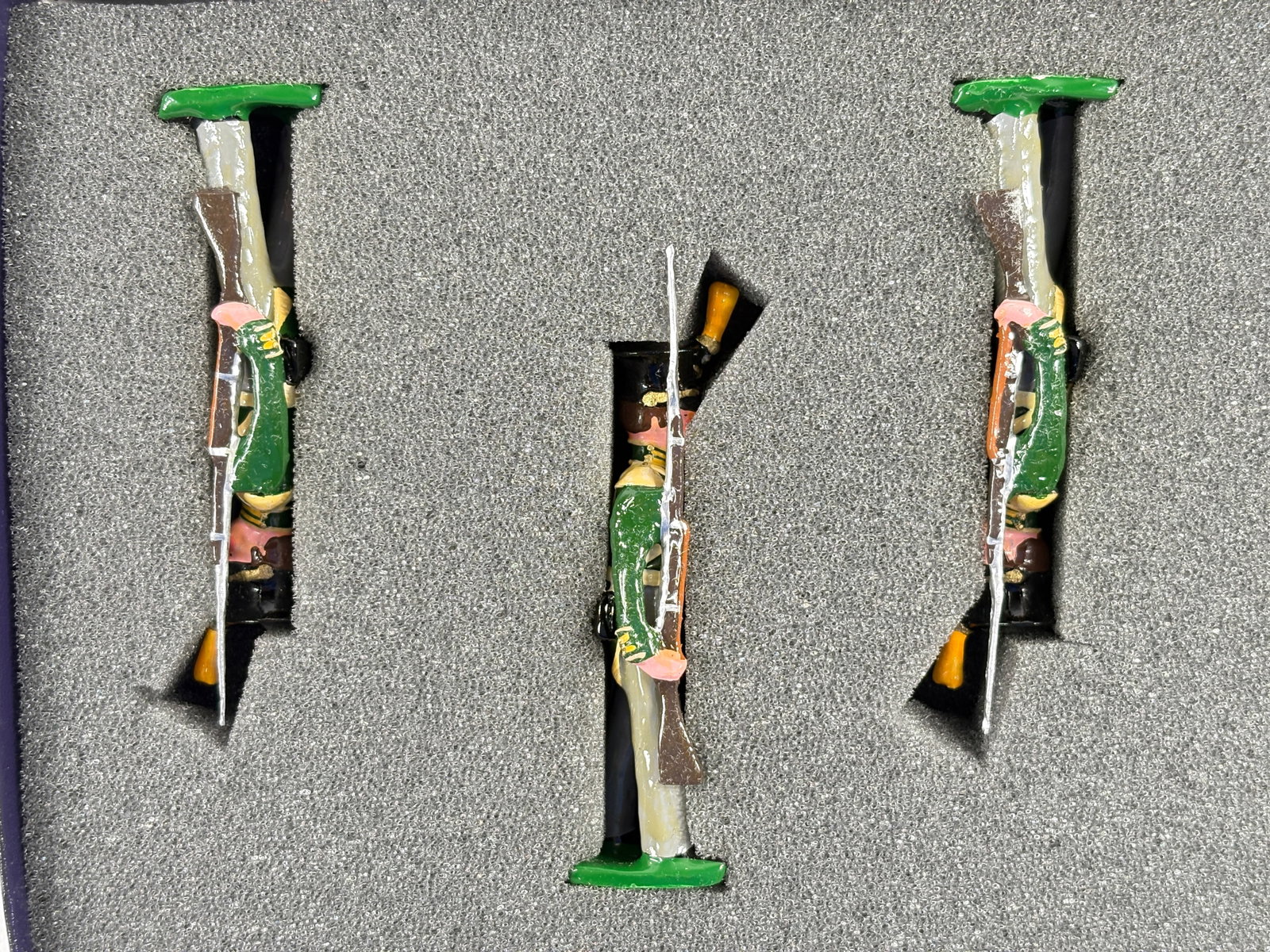 EDMUNDS IRISH LEGION SOLDIERS W/ BOX: REMAINS IN VERY GOOD CONDITION, SHOWING SOME WEAR FROM INSERT, NEED WIPED DOWN. BOX SHOWING SOME WEAR.