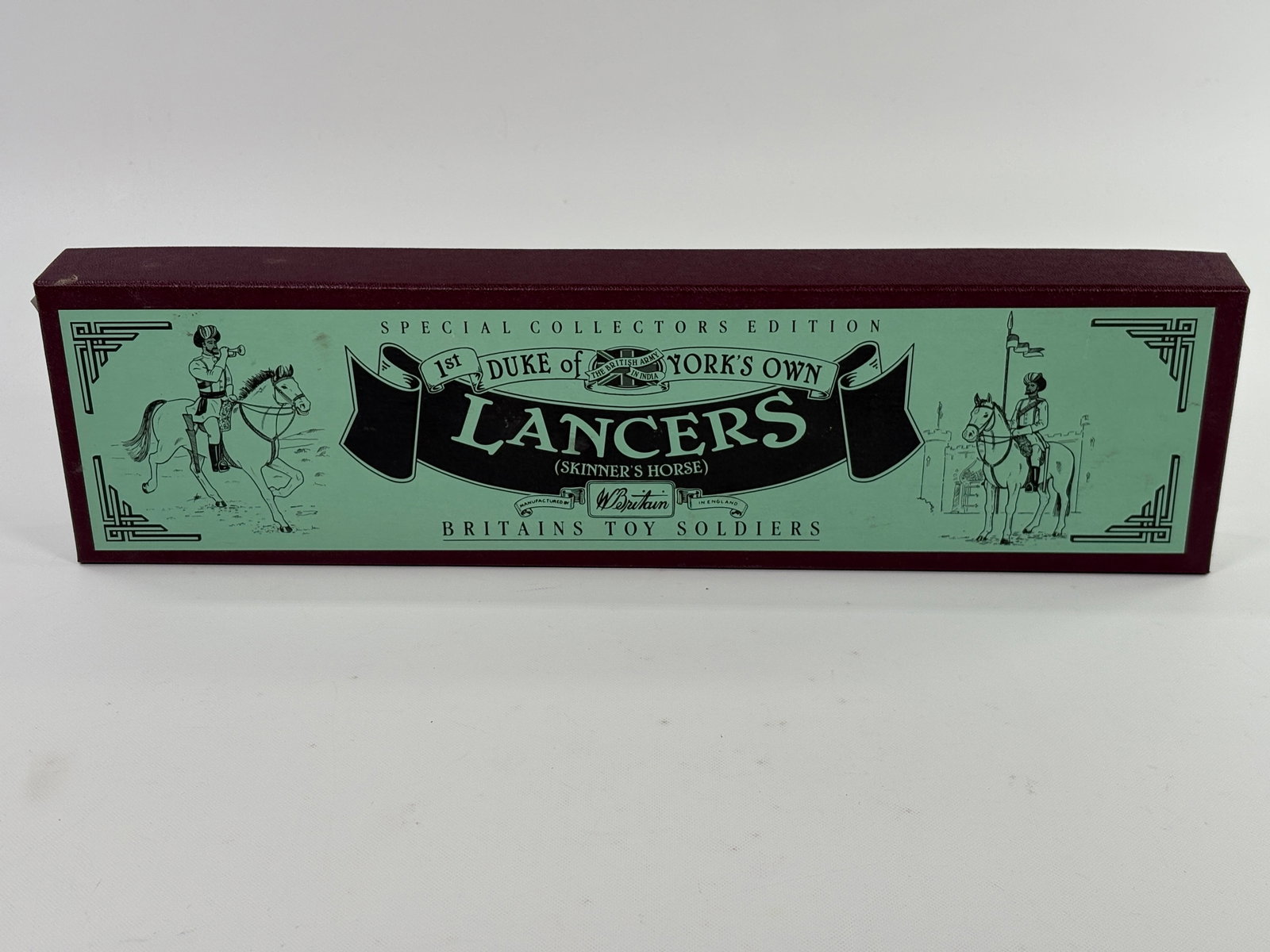 W. BRITAIN 1ST DUKE YORK'S OWN LANCERS SKINNER'S HORSE: REMAINS IN VERY GOOD CONDITION WITH BOX. BOX SHOWING ONLY SOME STORAGE WEAR.
