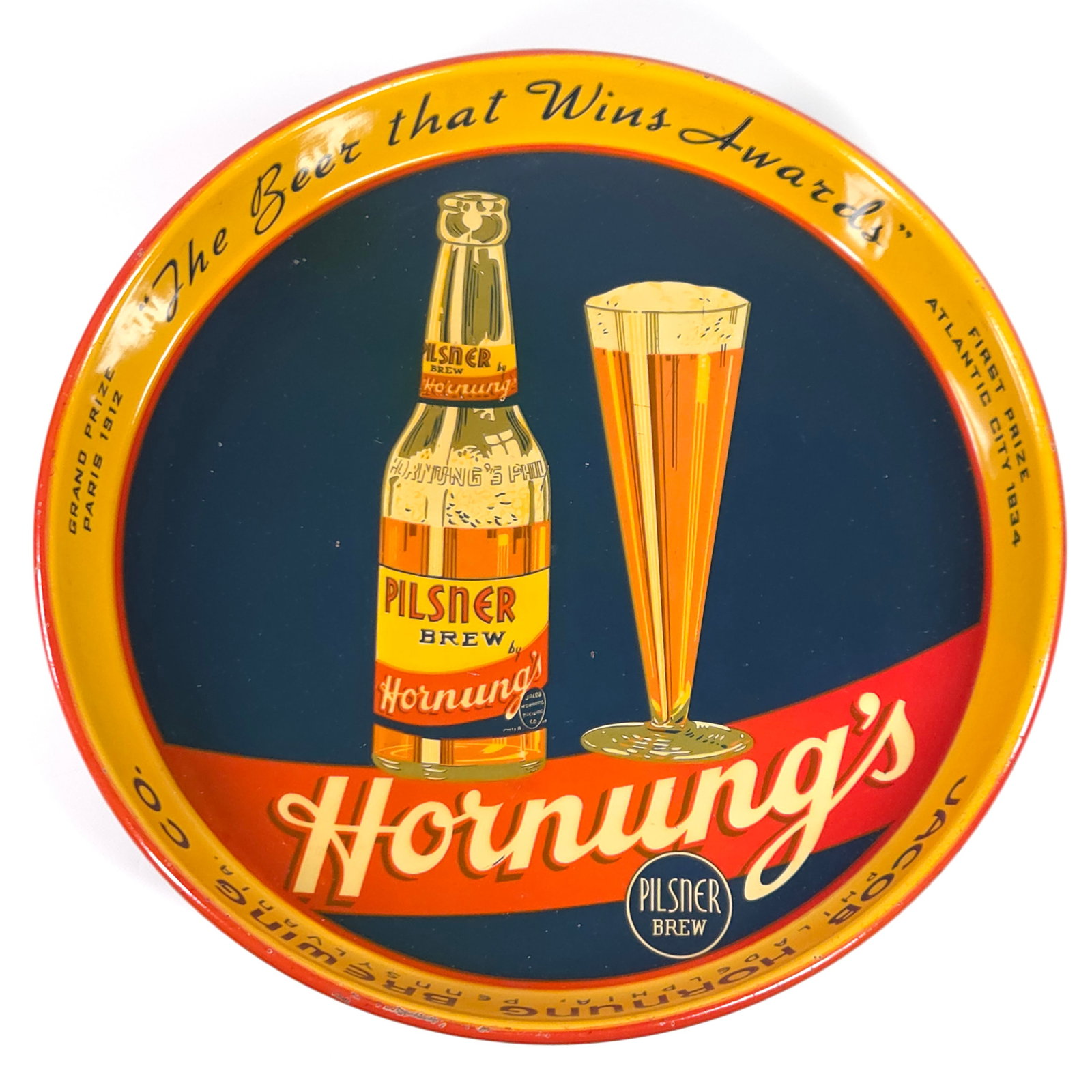 JACOB HORNUNG BREWING CO ADVERTISING BEER TRAY (1 of 4)
