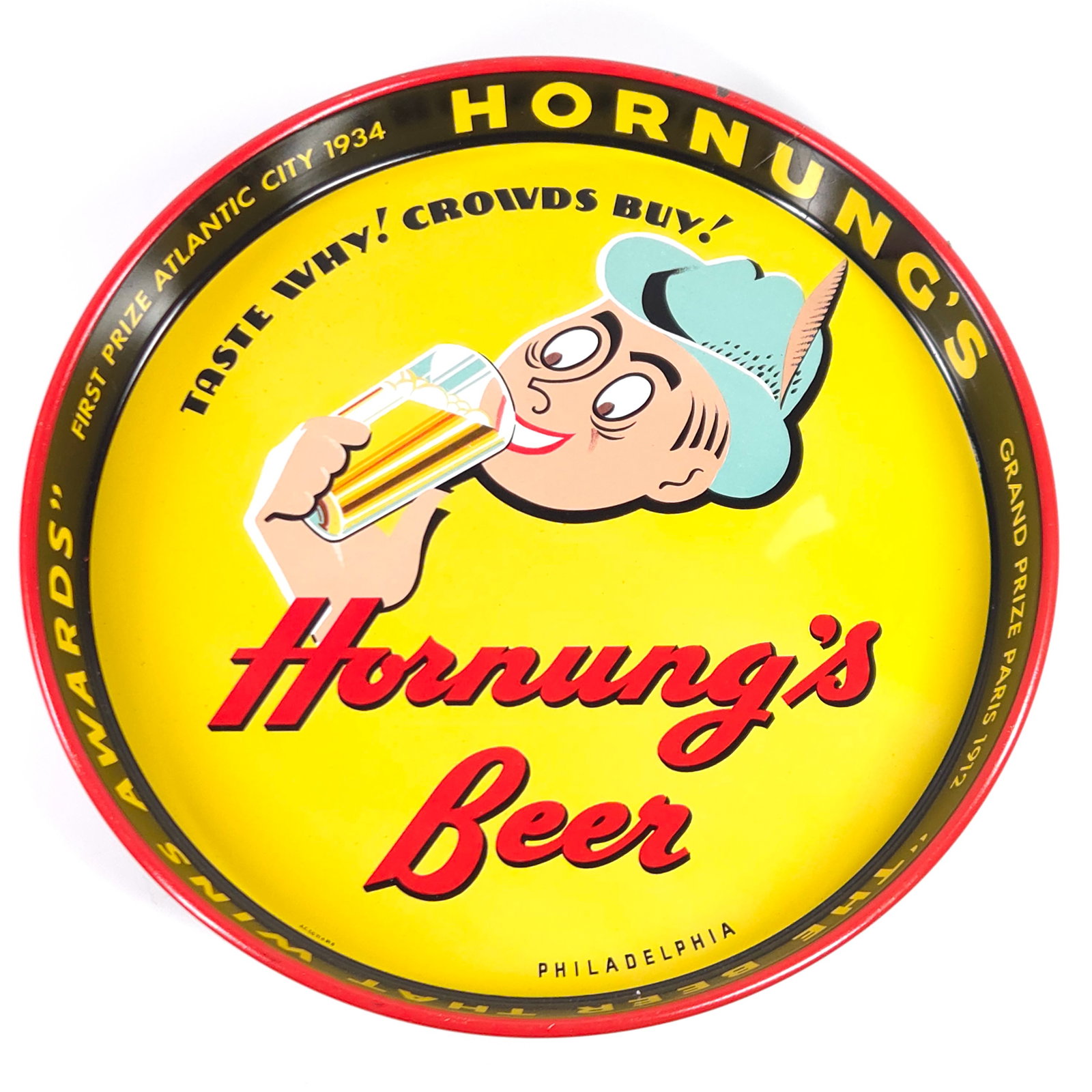 HORNUNG'S BEER ADVERTISING TRAY (1 of 4)