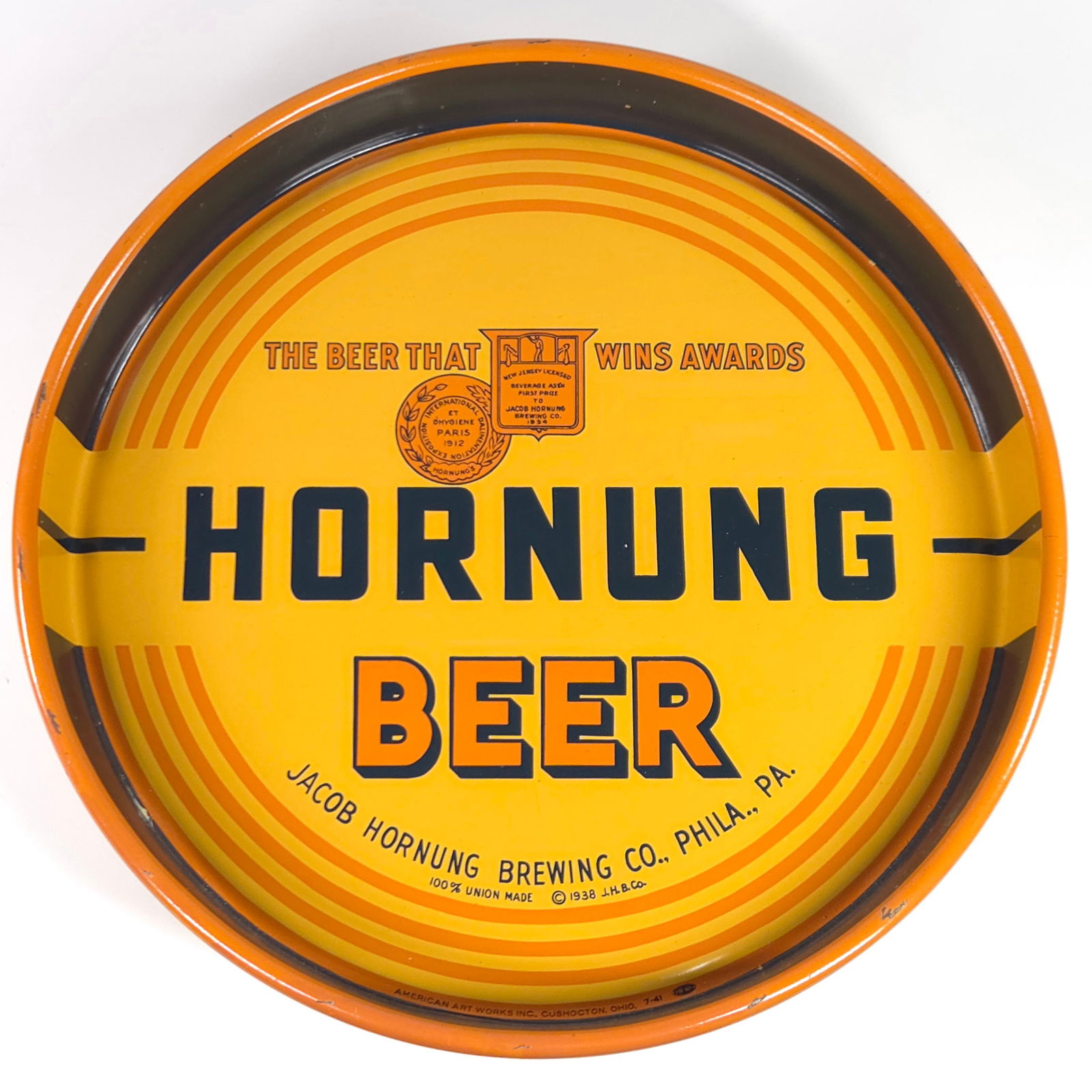 JACOB HORNUNG BREWING CO. ADVERTISING BEER TRAY (1 of 3)